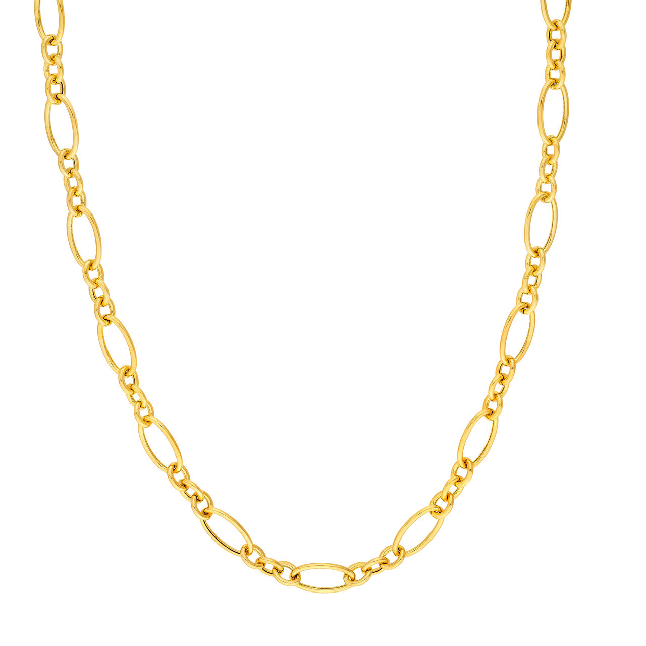 14K Yellow Gold Hollow Oval Link 3+1 Chain Necklace Birmingham Jewelry Gold Chain Birmingham Jewelry