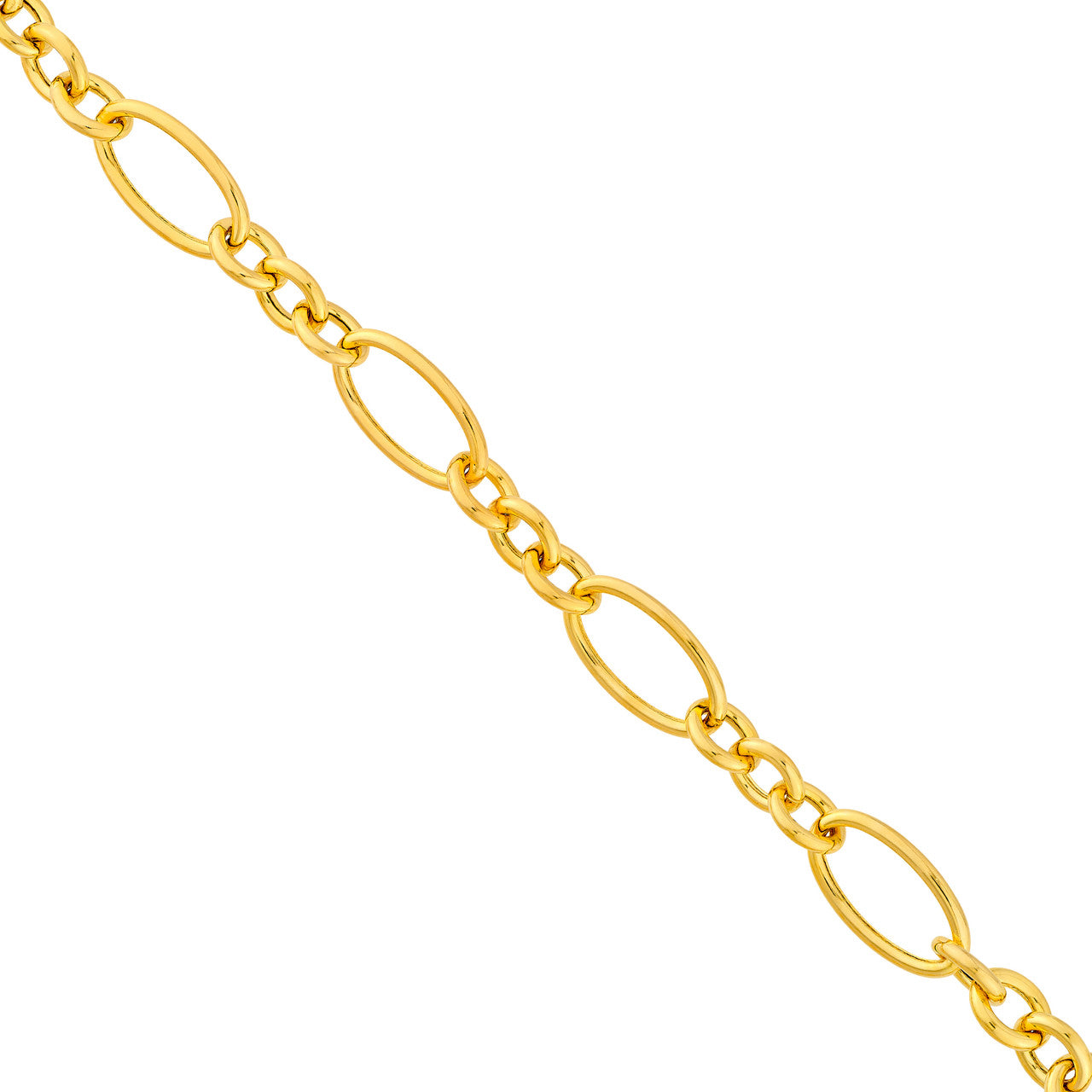 14K Yellow Gold Hollow Oval Link 3+1 Chain Necklace Birmingham Jewelry Gold Chain Birmingham Jewelry