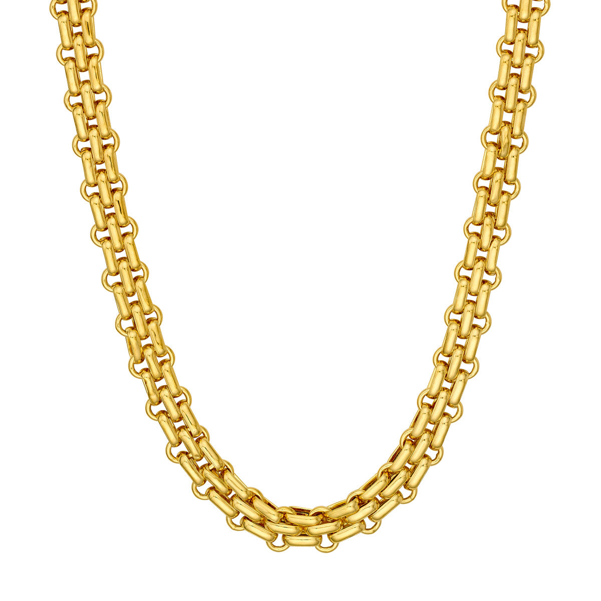 14K Yellow Gold Hollow Alternating 2-1 Link Chain