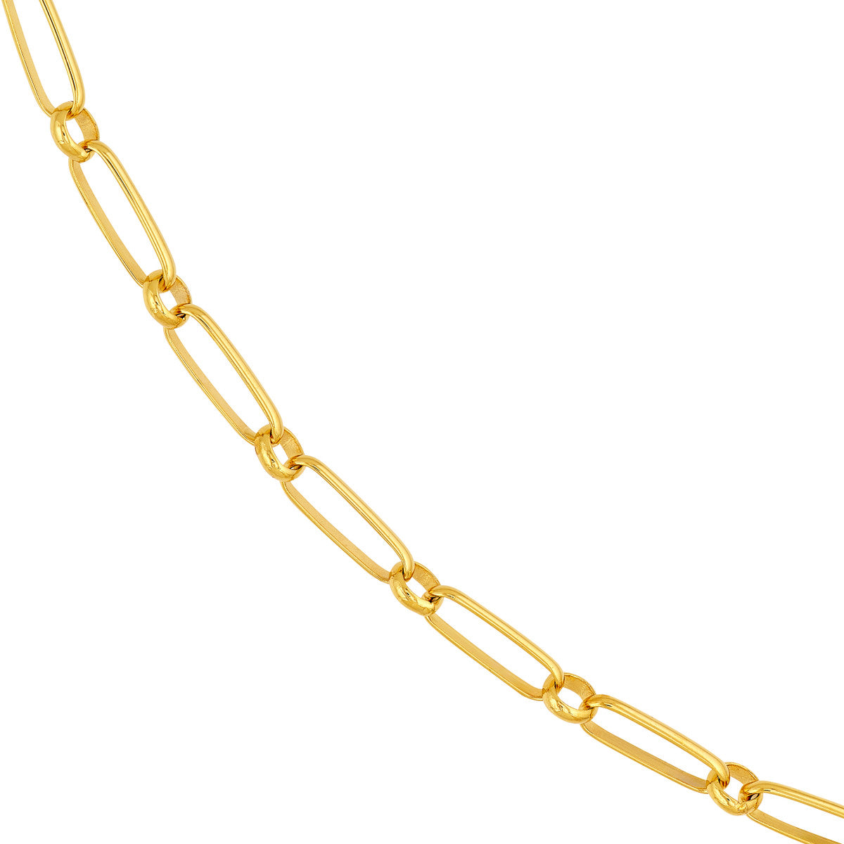 14K Yellow Gold Oval and Round Open Link Chain