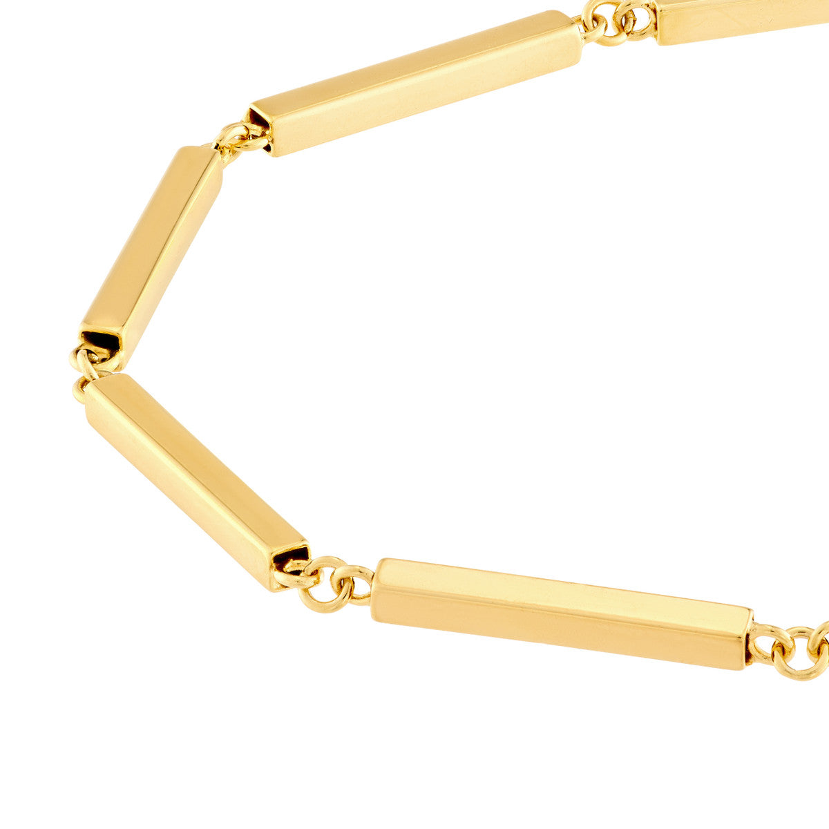14K Yellow Gold Bar Station Adjustable Bracelet