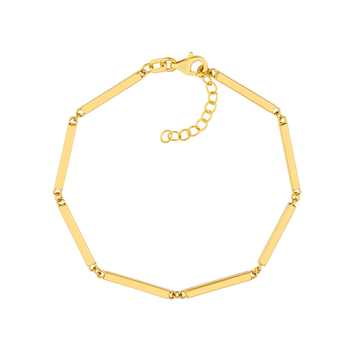14K Yellow Gold Bar Station Adjustable Bracelet