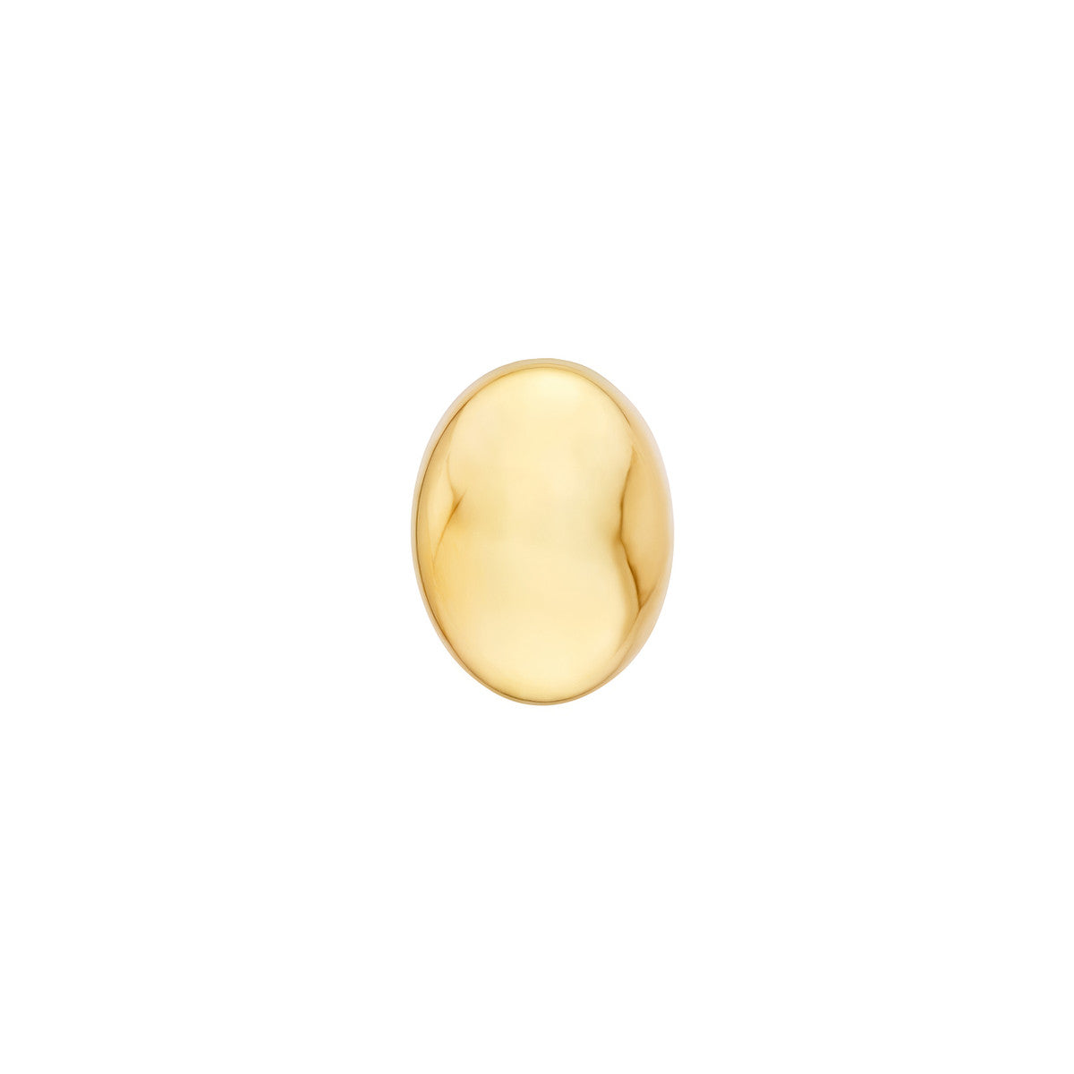 14K Yellow Gold Puffy Oval Stud Earrings