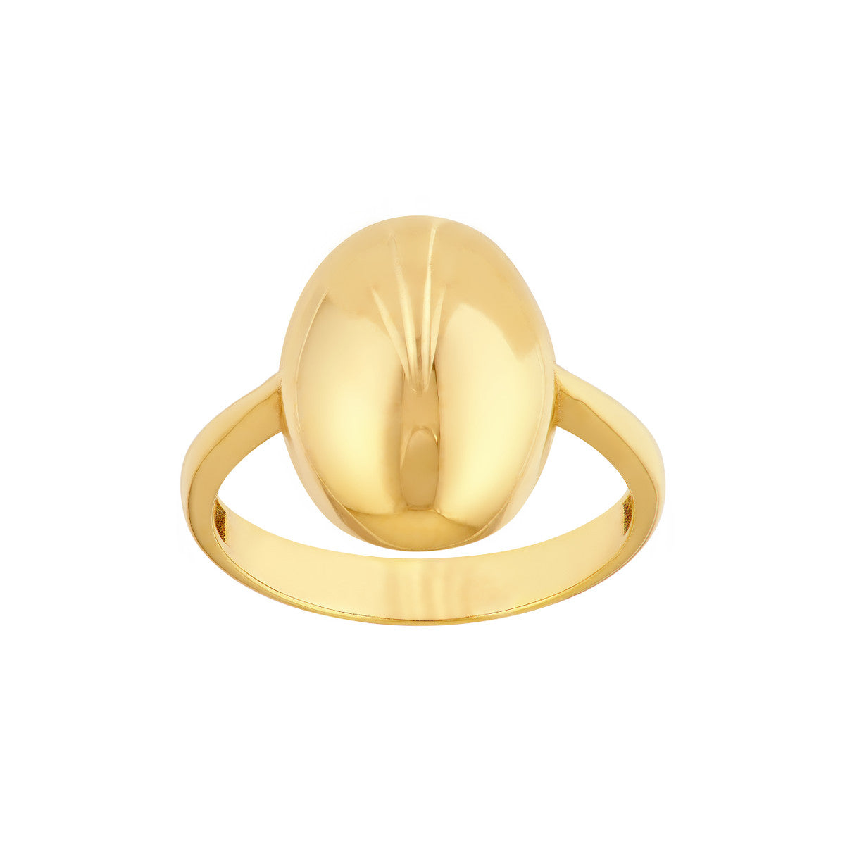 14K Yellow Gold Puffy Oval Ring