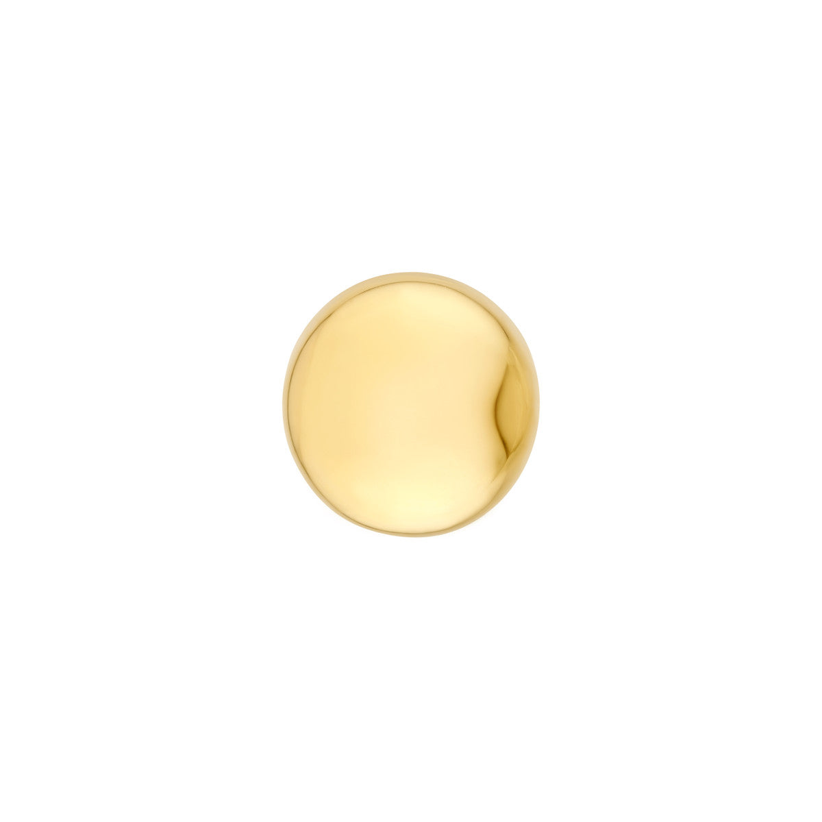 14K Yellow Gold Puffy Round Stud Earrings