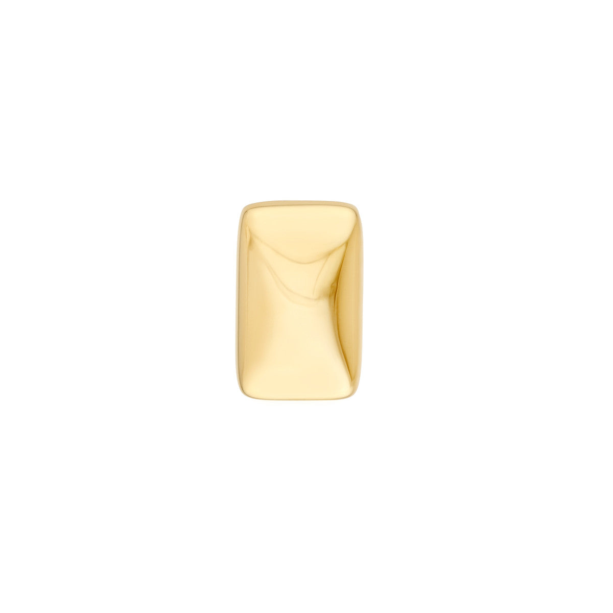 14K Yellow Gold Puffy Rectangle Stud Earrings