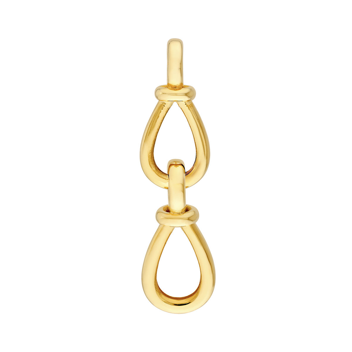 14K Yellow Gold Teardrop Link Dangle Earrings