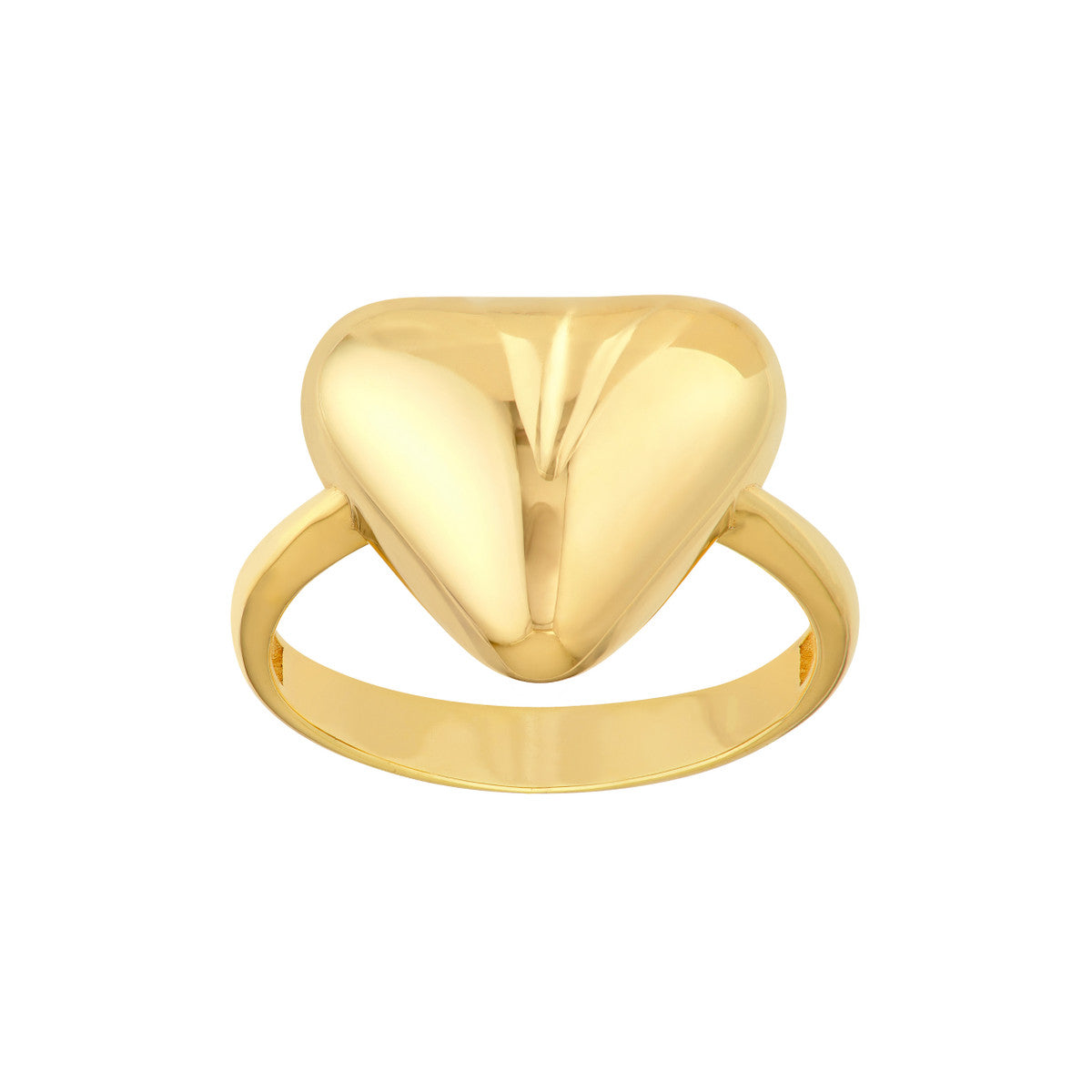 14K Yellow Gold Puffy Triangle Ring