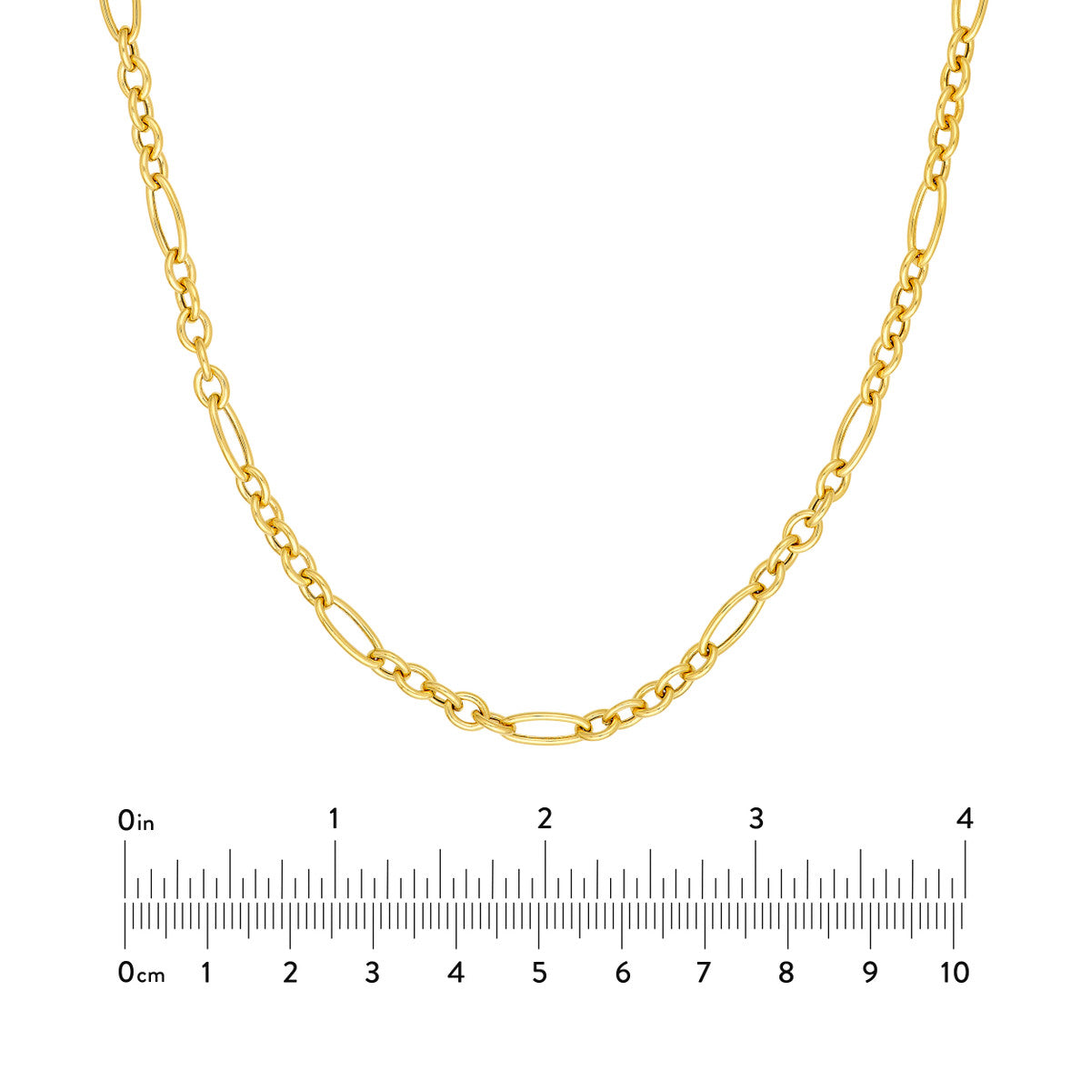 14K Yellow Gold Hollow Polished Oval Link 5+1 Chain