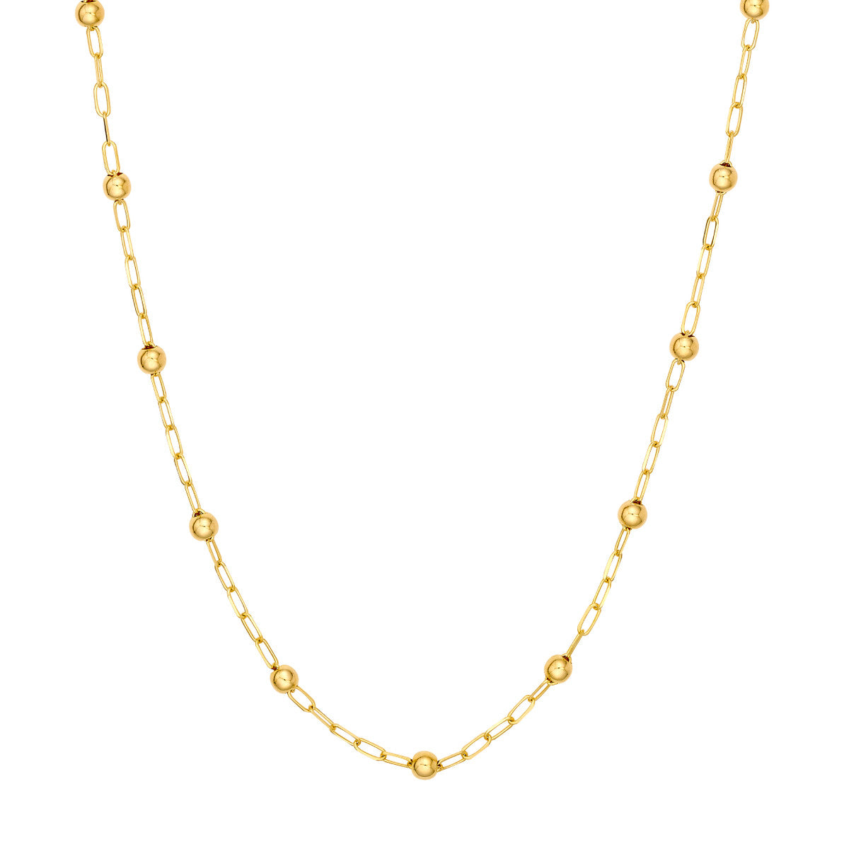 14K Yellow Gold Beaded Paper Clip Chain Birmingham Jewelry Gold Chain Birmingham Jewelry