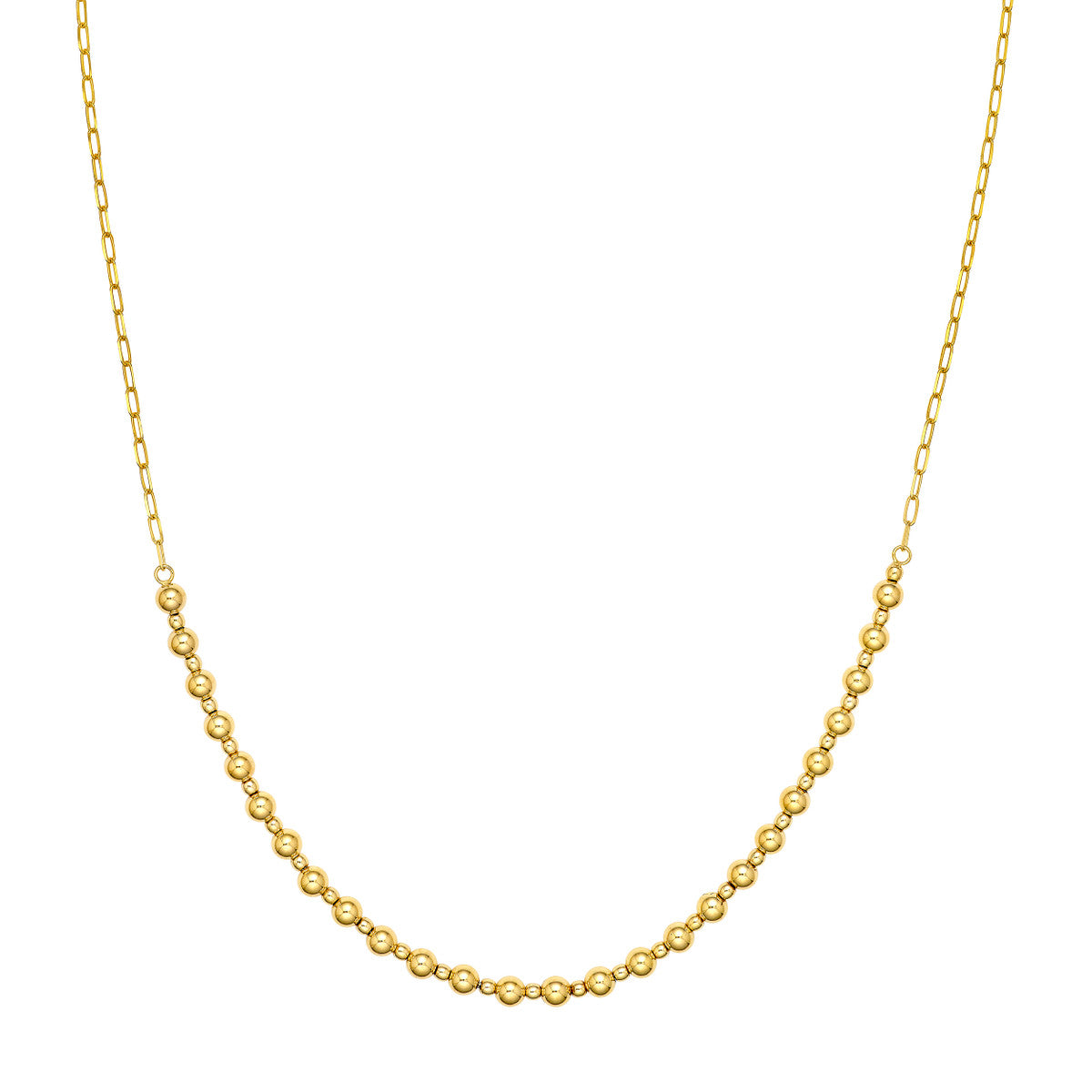 14K Yellow Gold Alternating Bead Necklace