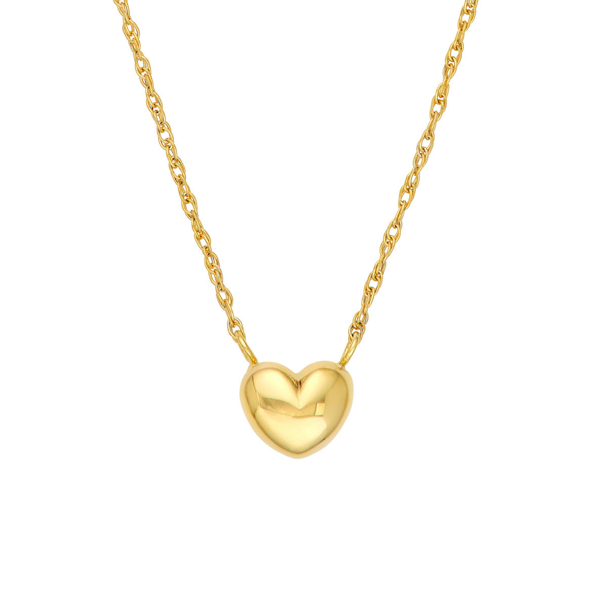 14K Yellow Gold Small SM Puffy Heart Necklace Birmingham Jewelry Necklace Birmingham Jewelry
