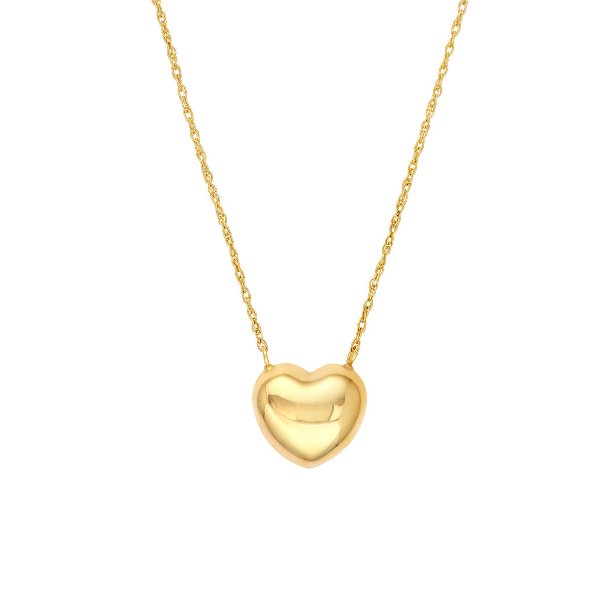 14K Yellow Gold Puffy Heart Necklace Birmingham Jewelry Necklace Birmingham Jewelry