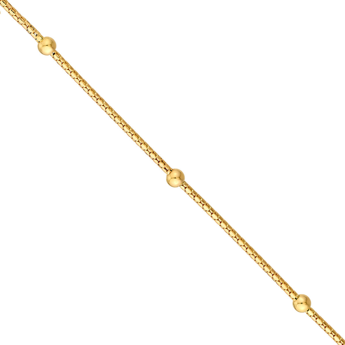 14K Yellow Gold Diamond Cut Beaded Popcorn Chain