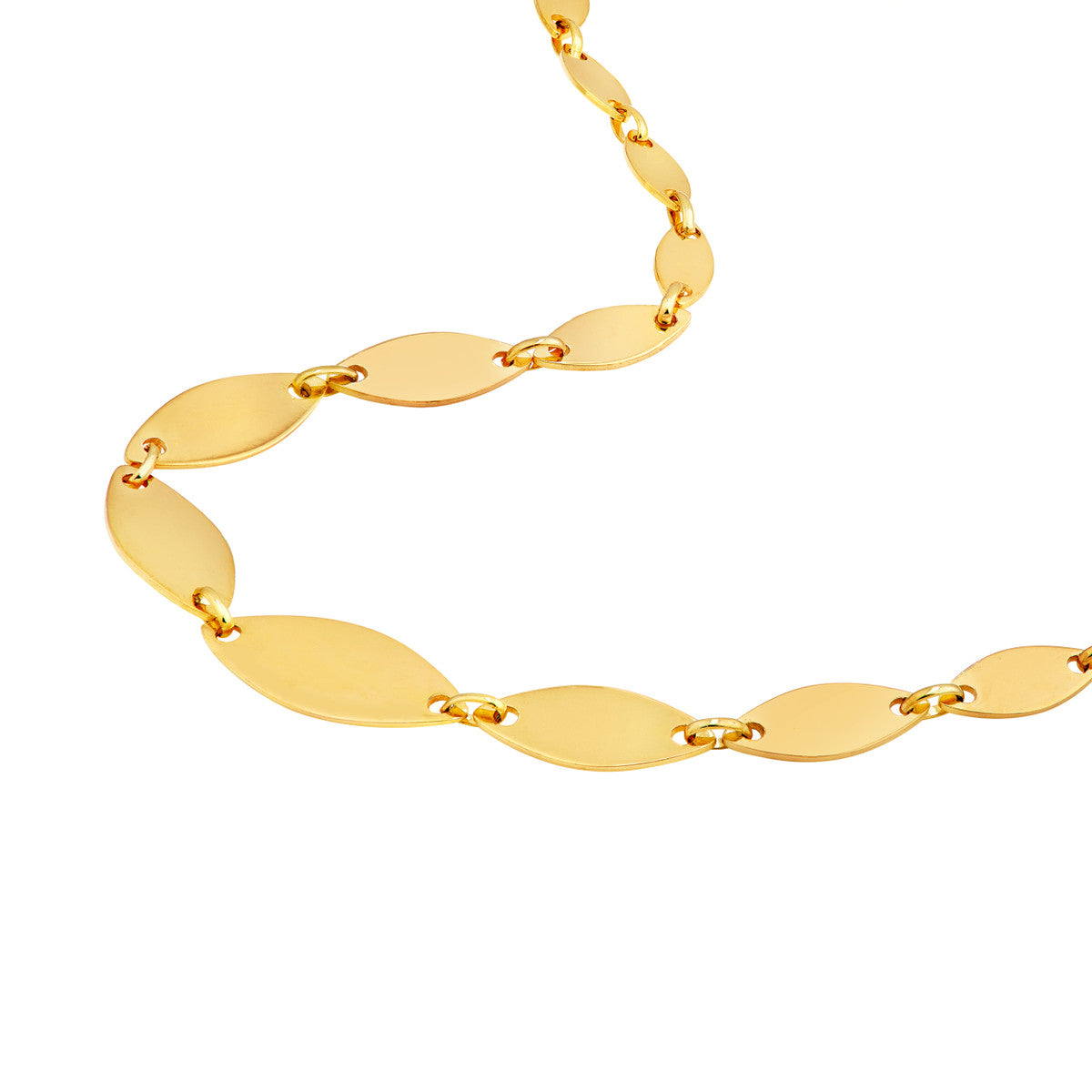 14K Yellow Gold Graduated Diamond Shaped Necklace