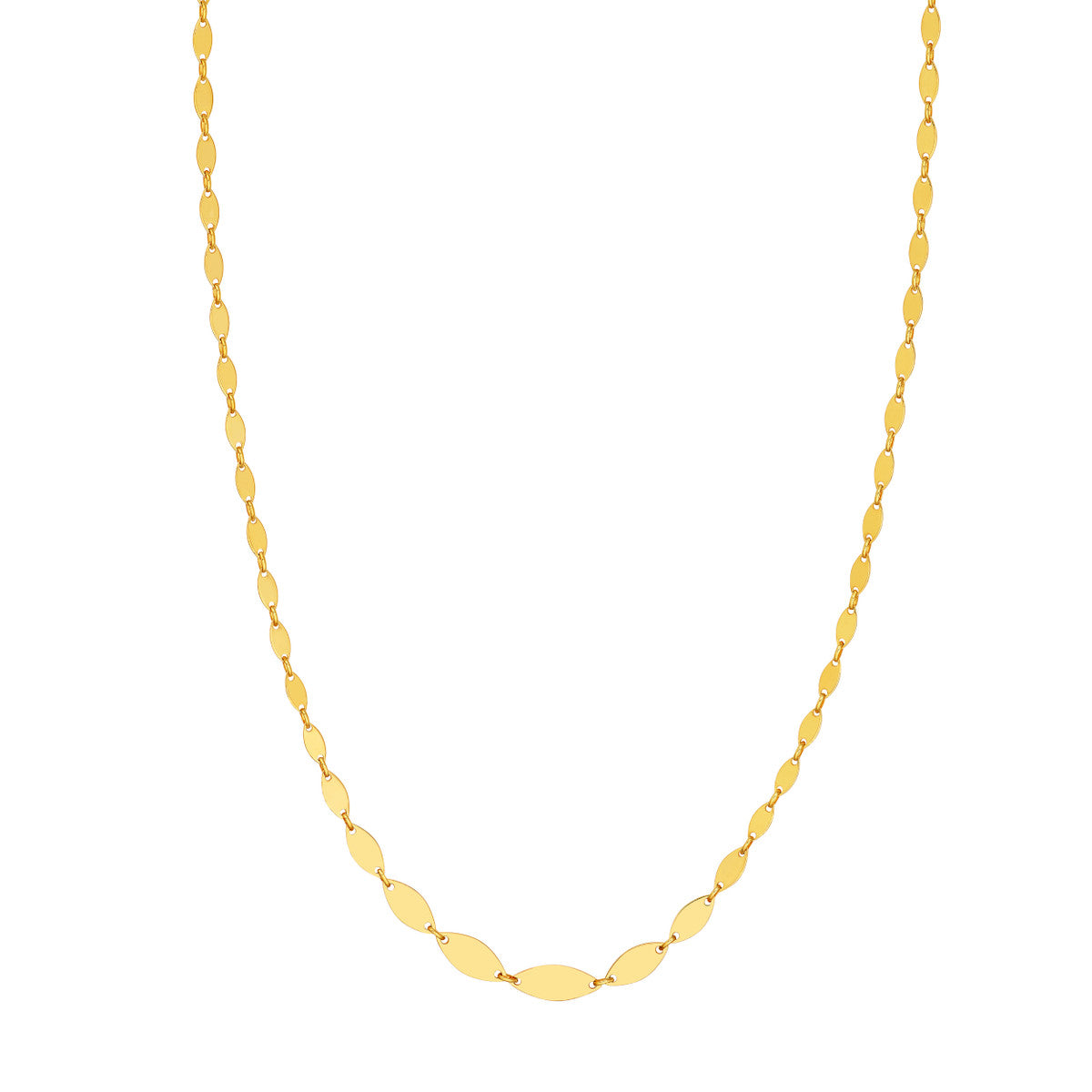 14K Yellow Gold Graduated Diamond Shaped Necklace