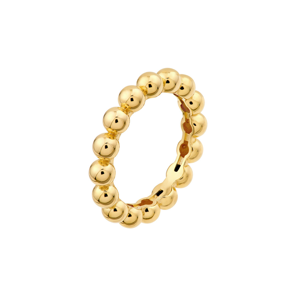 14K Yellow Gold Puffy Bead Ring