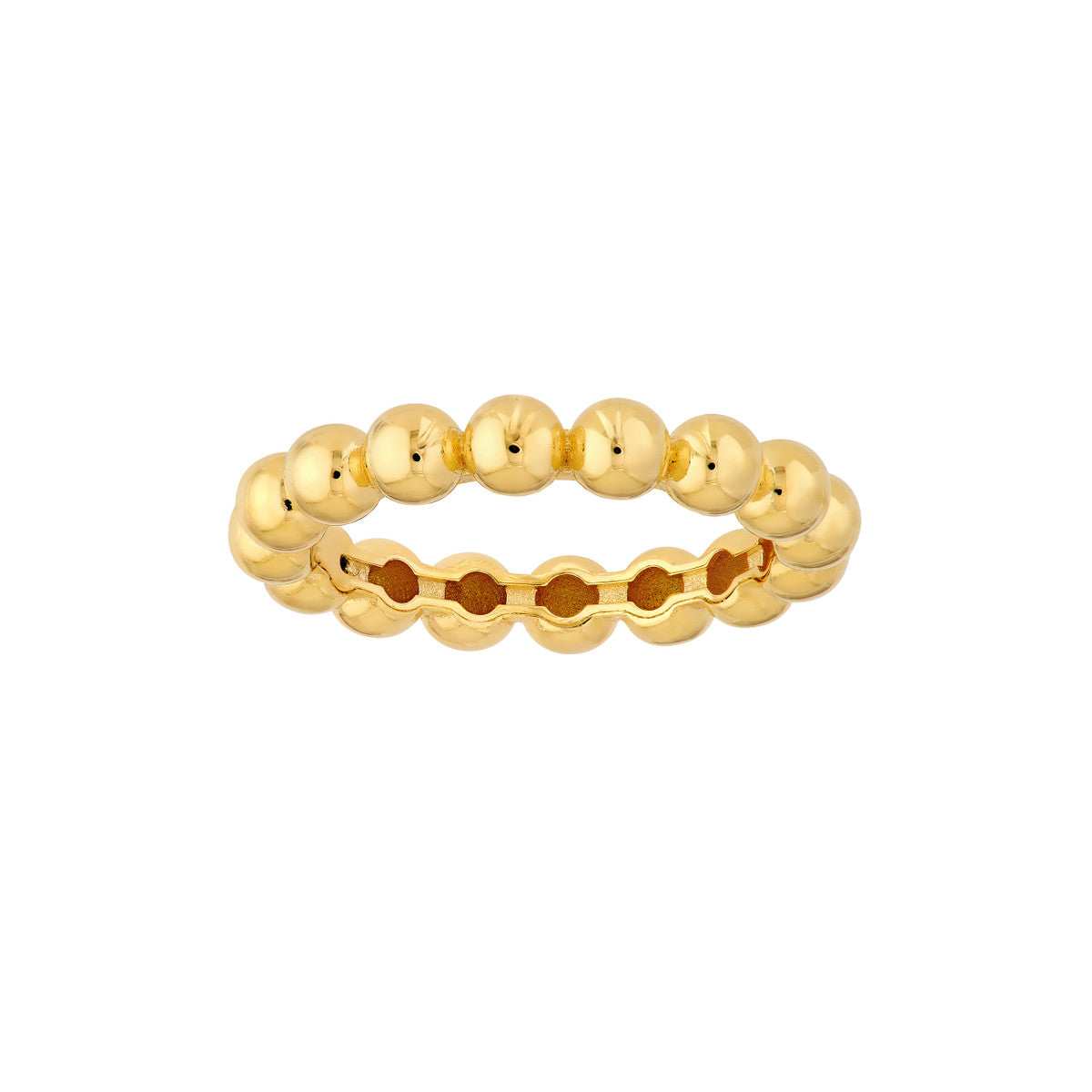 14K Yellow Gold Puffy Bead Ring