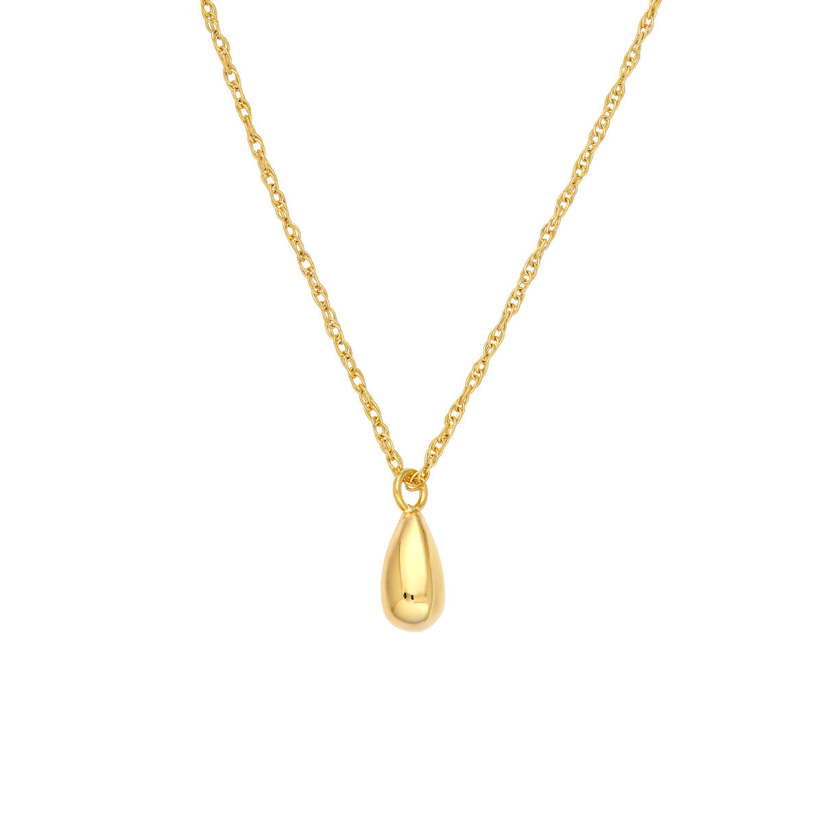 14K Yellow Gold Small Puffy Teardrop Pendant Necklace Birmingham Jewelry Necklace Birmingham Jewelry