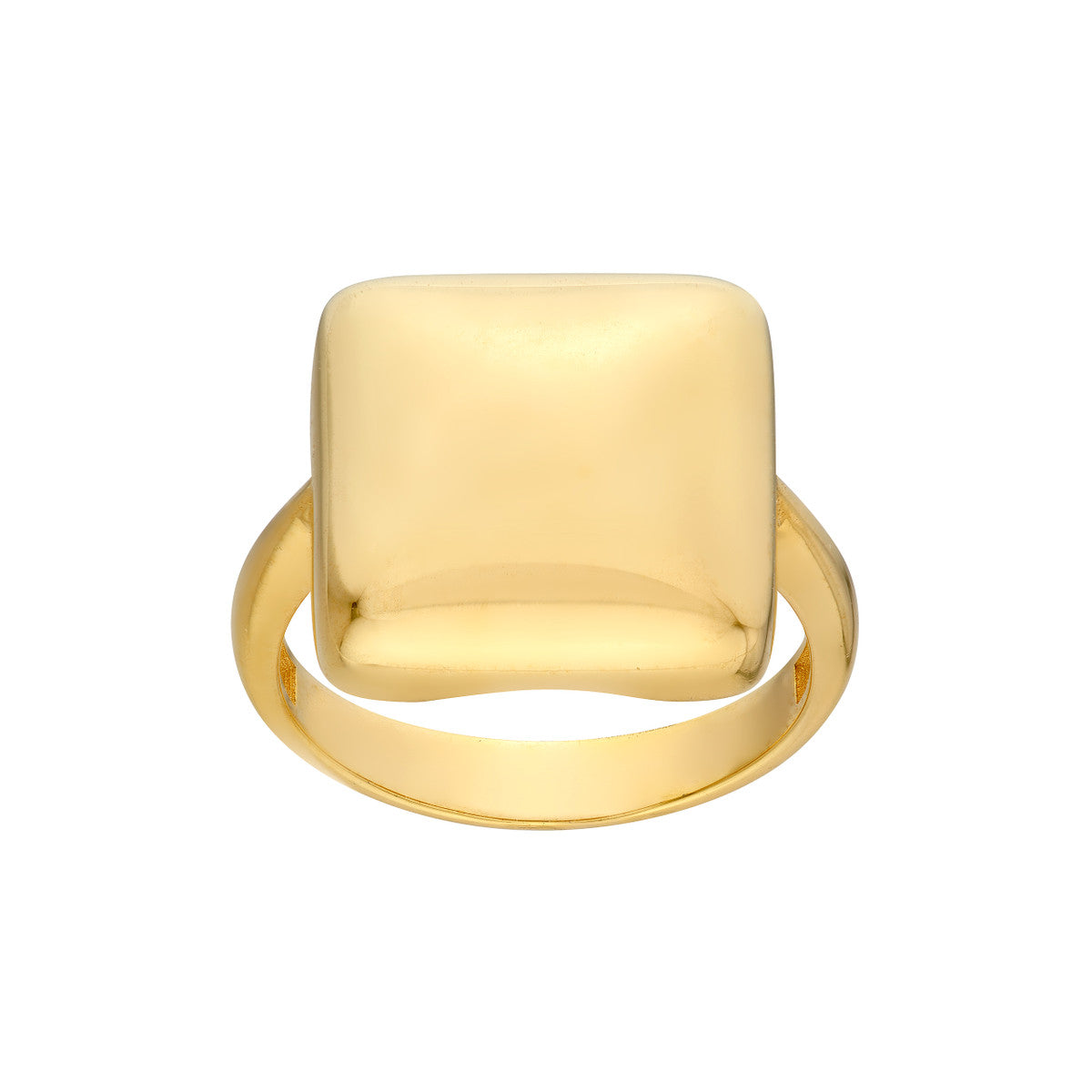 14K Yellow Gold Puffy Rectangle Ring