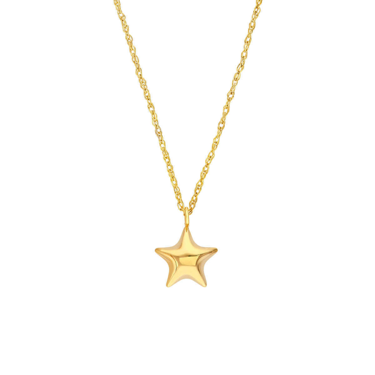 14K Yellow Gold Polished Star Pendant Necklace Birmingham Jewelry Necklace Birmingham Jewelry