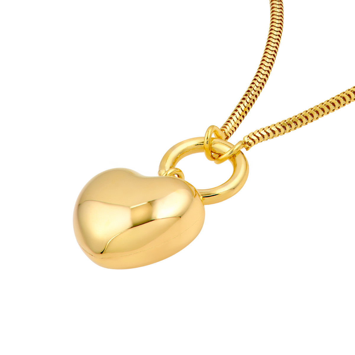 14K Yellow Gold Dangle Heart Necklace