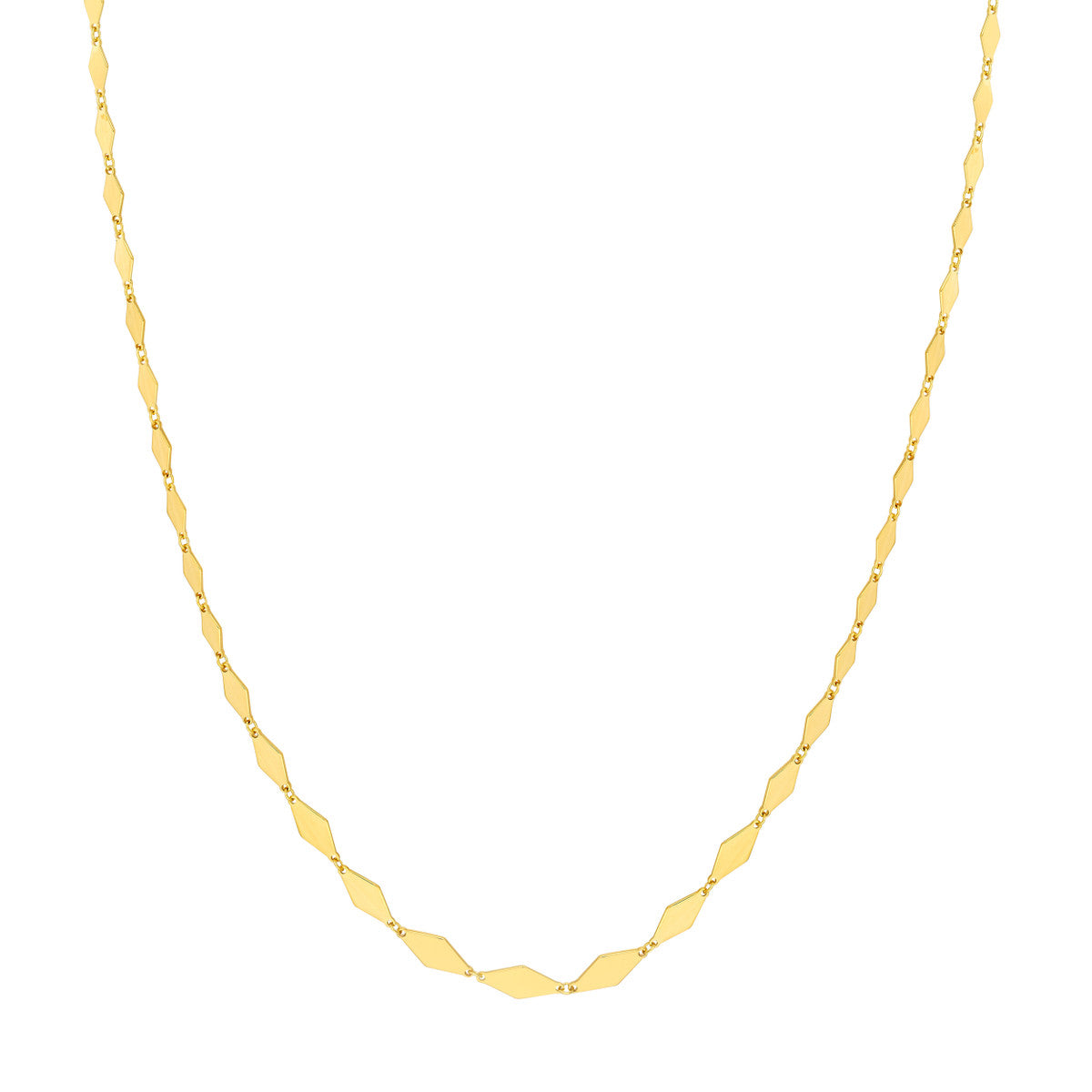 14K Yellow Gold Graduated Diamond Flat Link Necklace Birmingham Jewelry Necklace Birmingham Jewelry