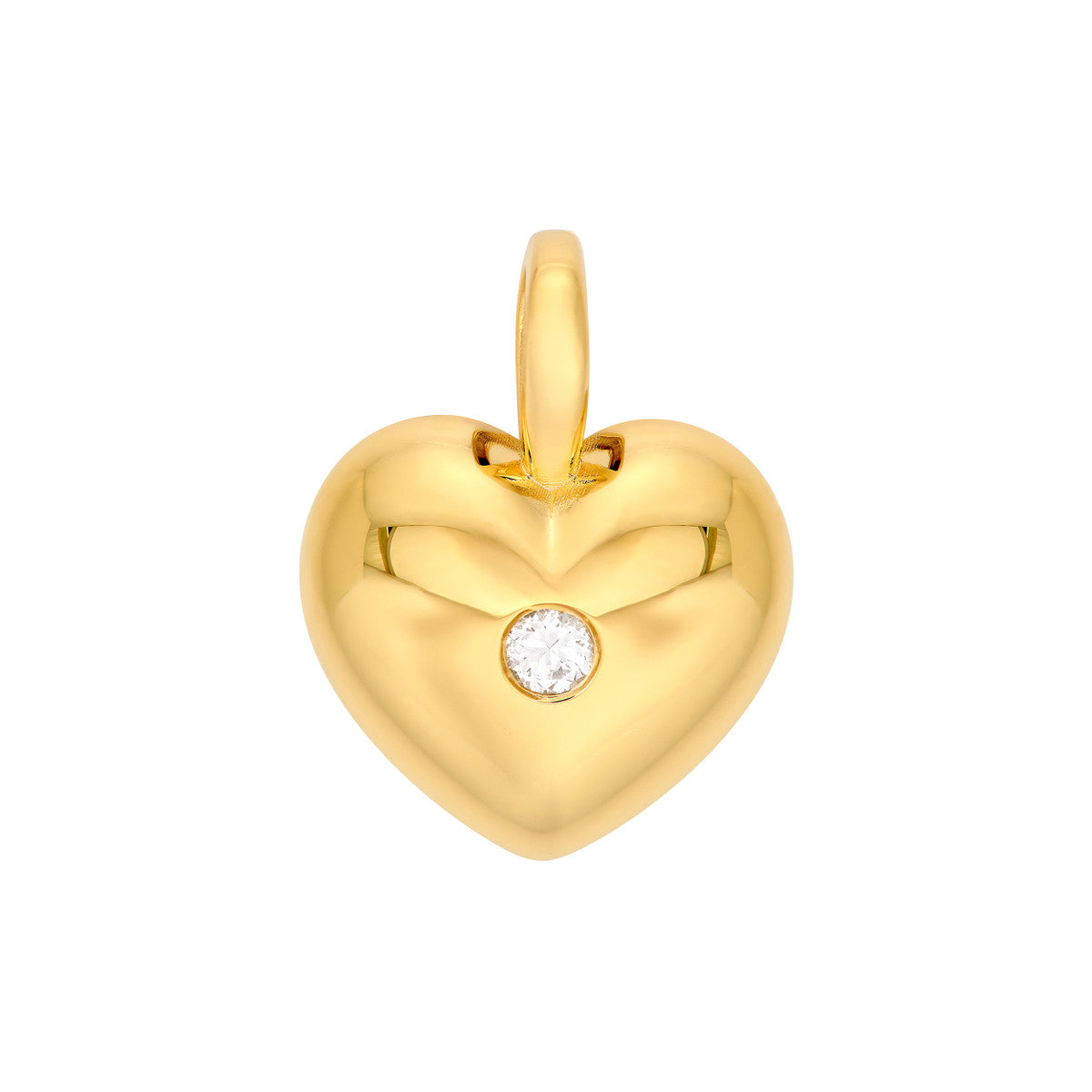 14K Yellow Gold Diamond Heart Pendant