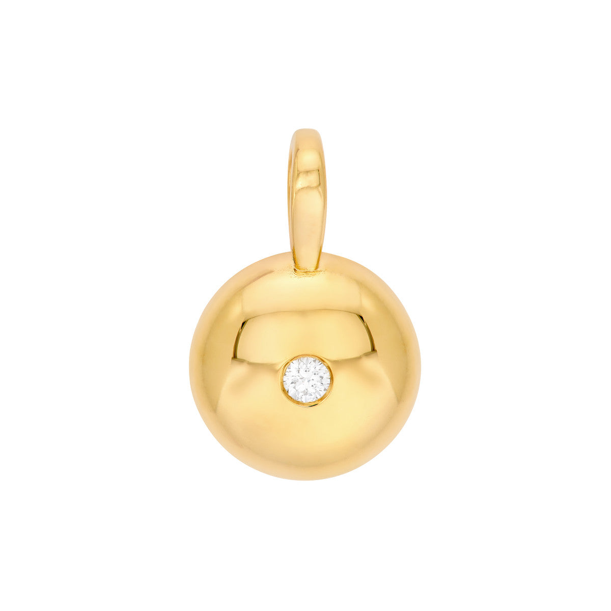 14K Yellow Gold Diamond Disc Pendant