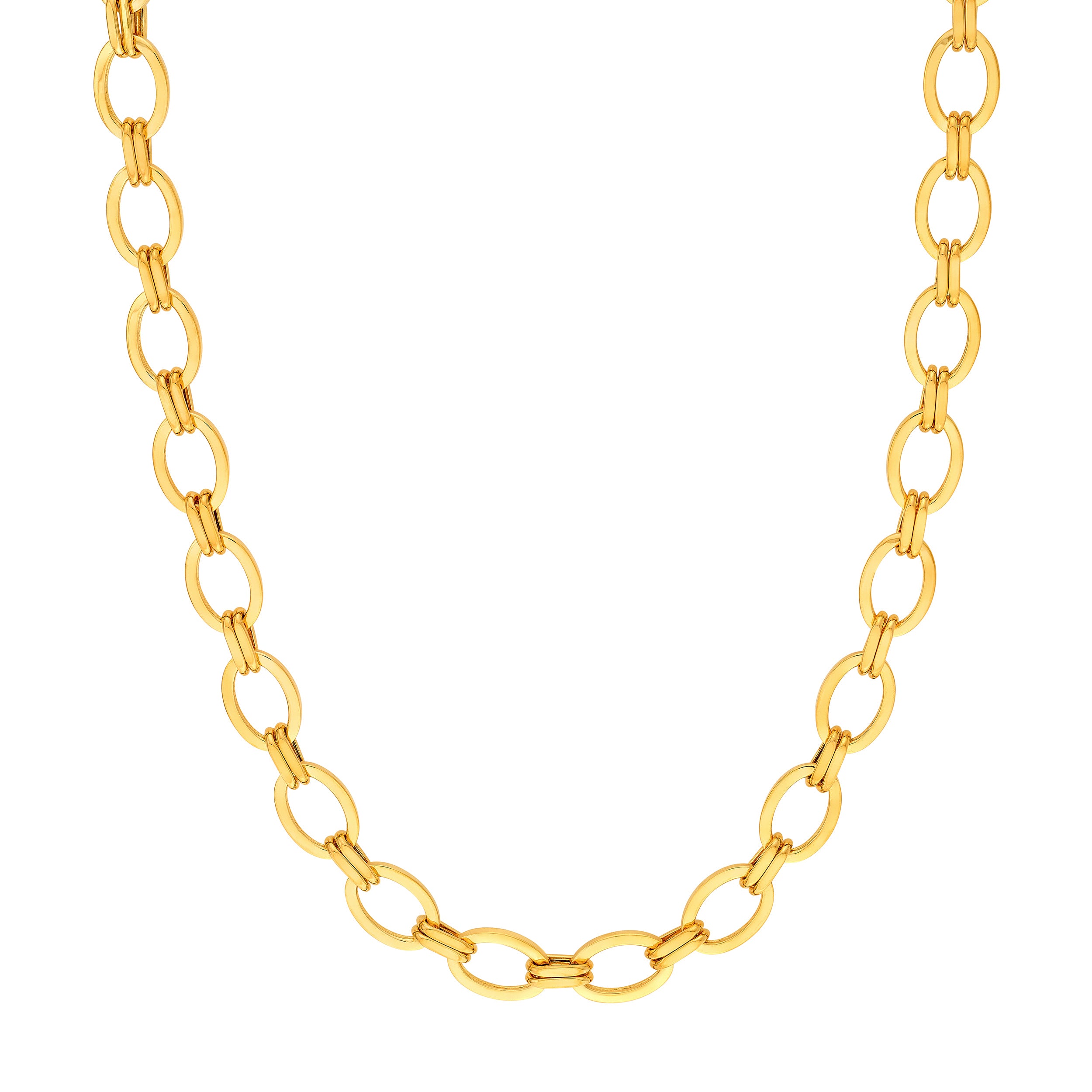 14K Yellow Gold Hollow Oval & Double Link Chain Birmingham Jewelry Chain Birmingham Jewelry