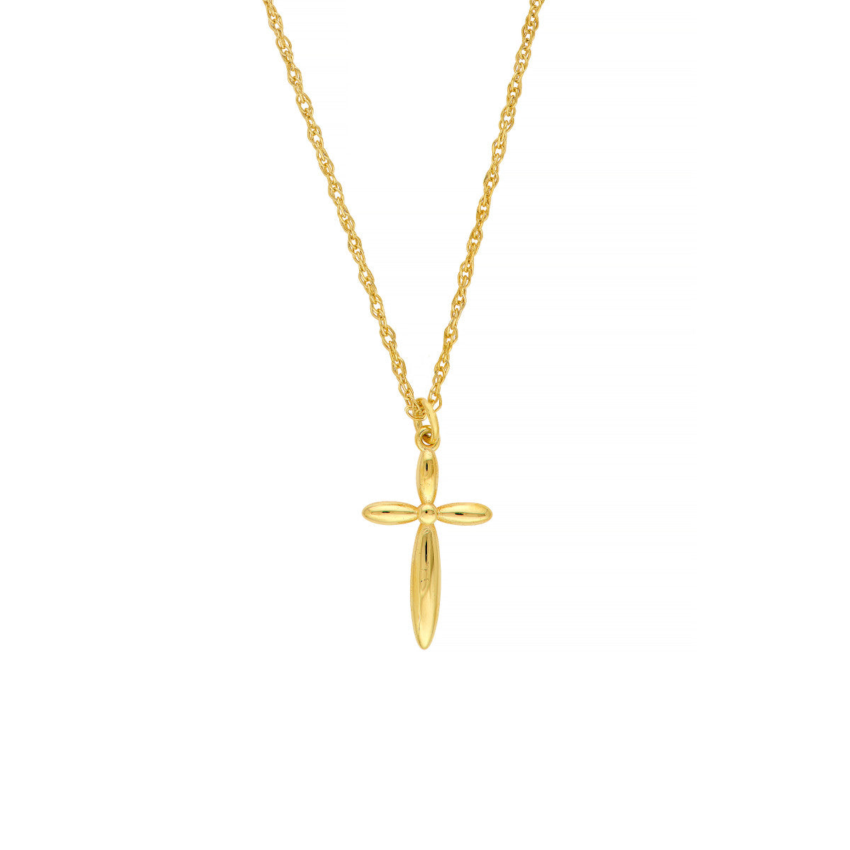 14K Yellow Gold Puffy Cross Pendant Necklace Birmingham Jewelry Necklace Birmingham Jewelry