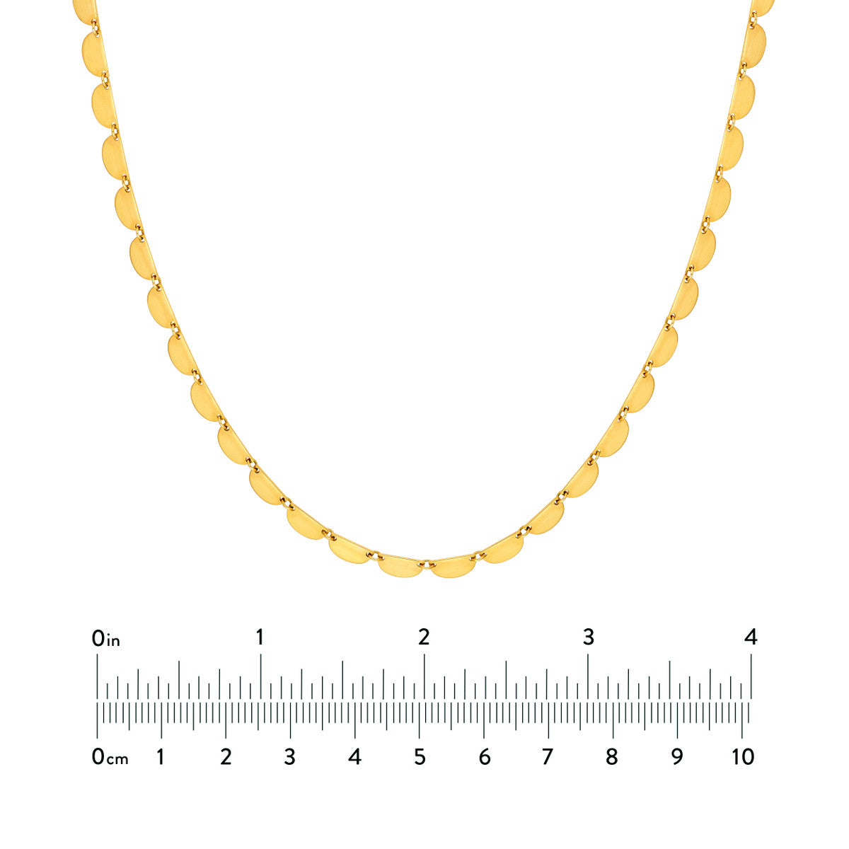 14K Yellow Gold Half Moon Link Necklace
