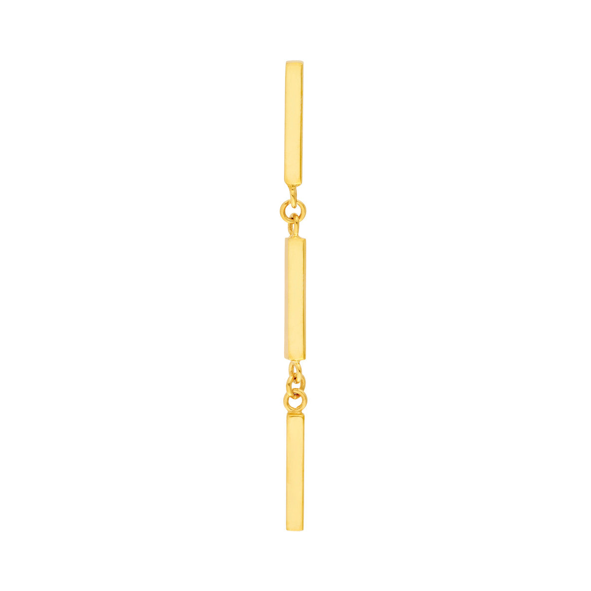 14K Yellow Gold Dangle Square Bar Earrings