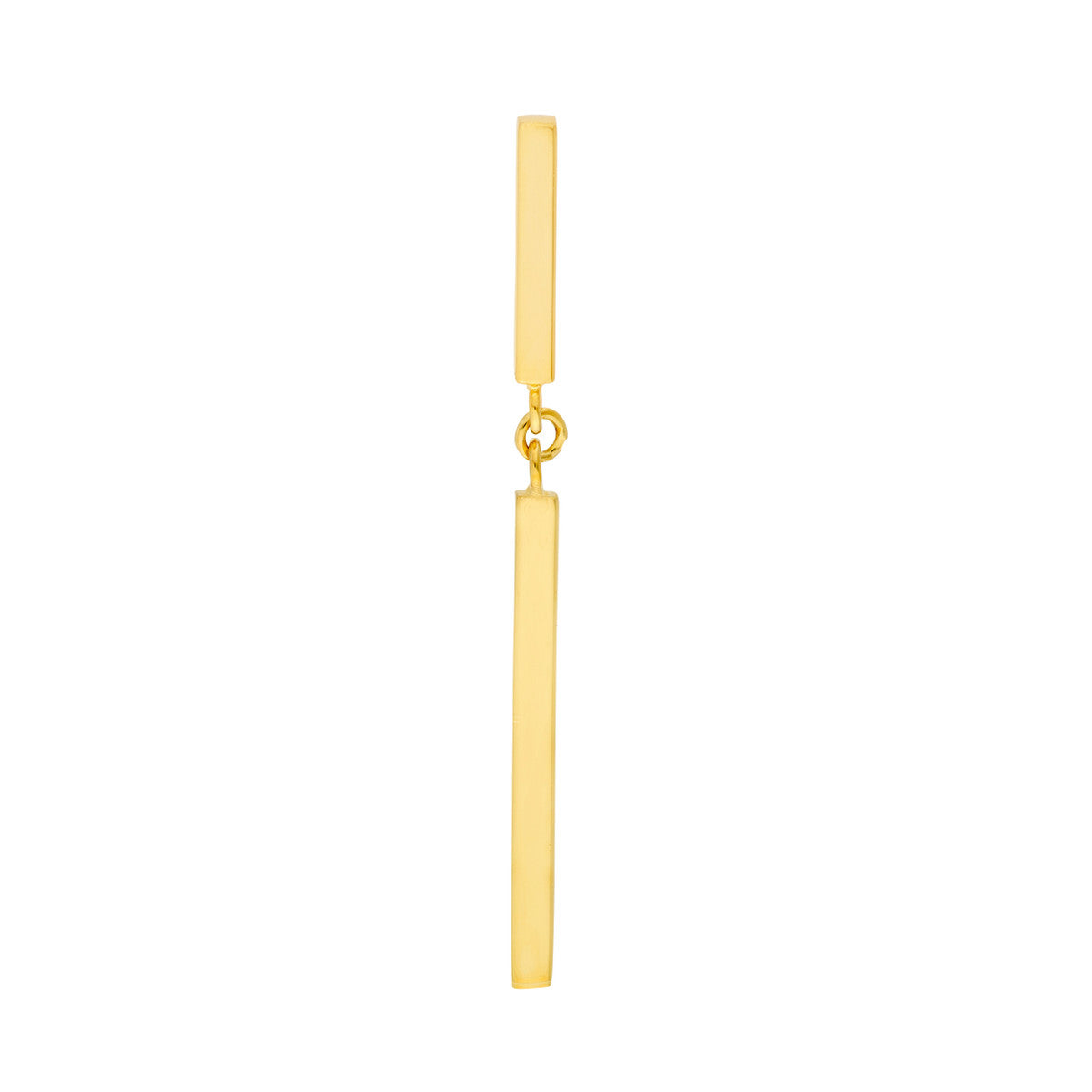 14K Yellow Gold Dangle 2 Bar Earrings
