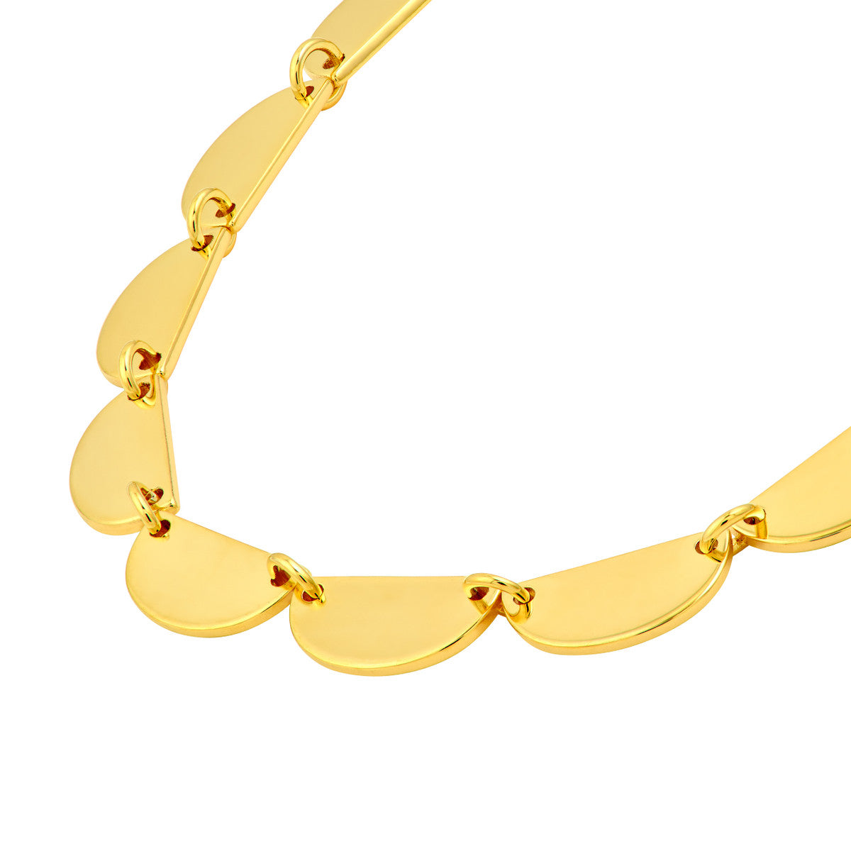 14K Yellow Gold Half Moon Link Bracelet