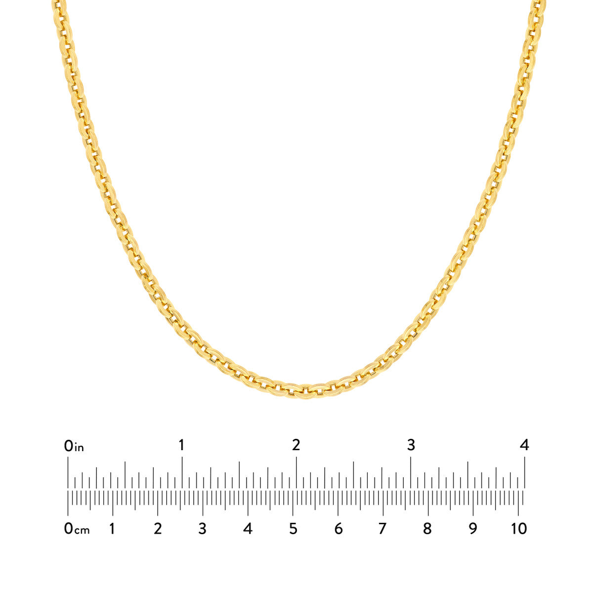 14K Yellow Gold Hollow Flat Oval Link Chain