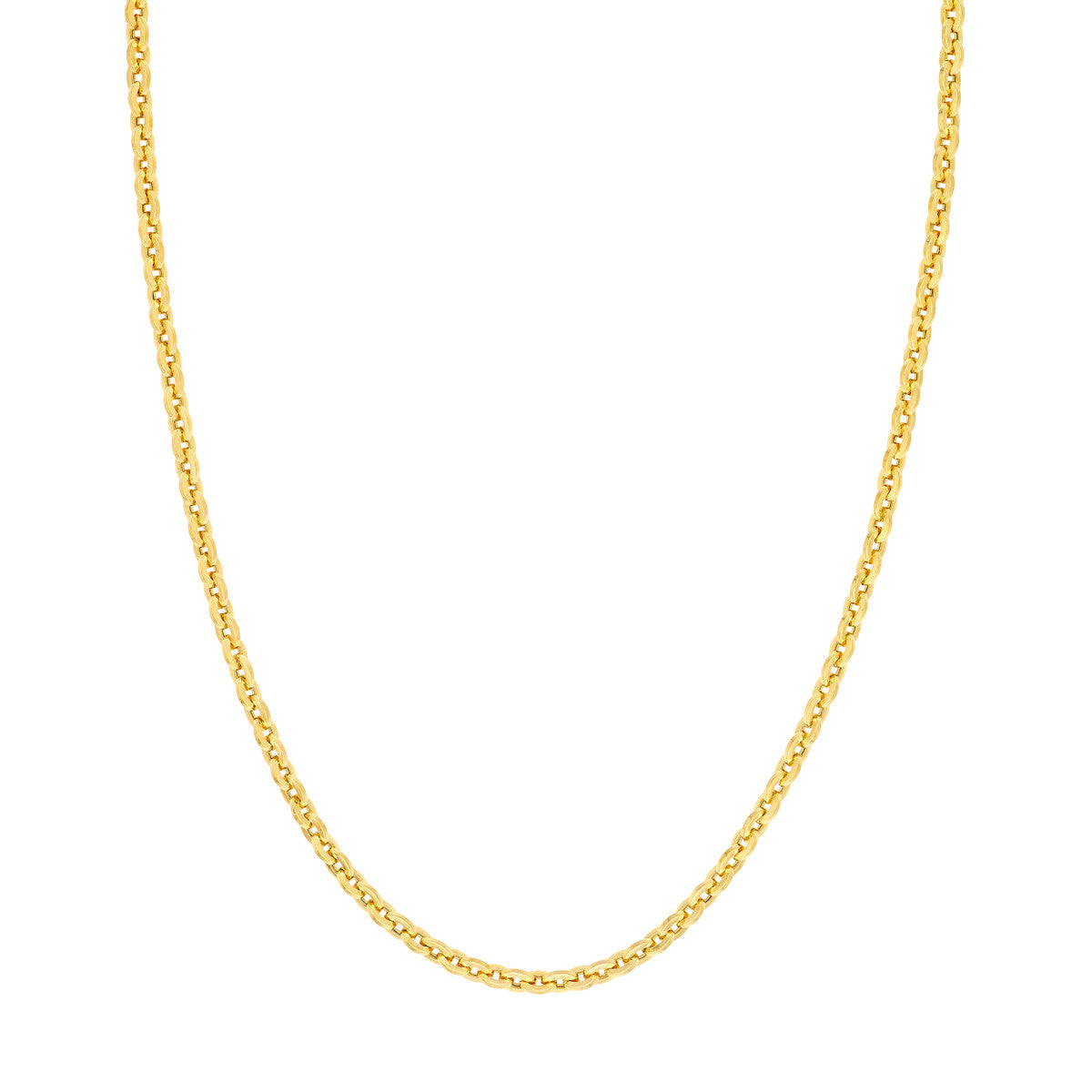 14K Yellow Gold Hollow Flat Oval Link Chain