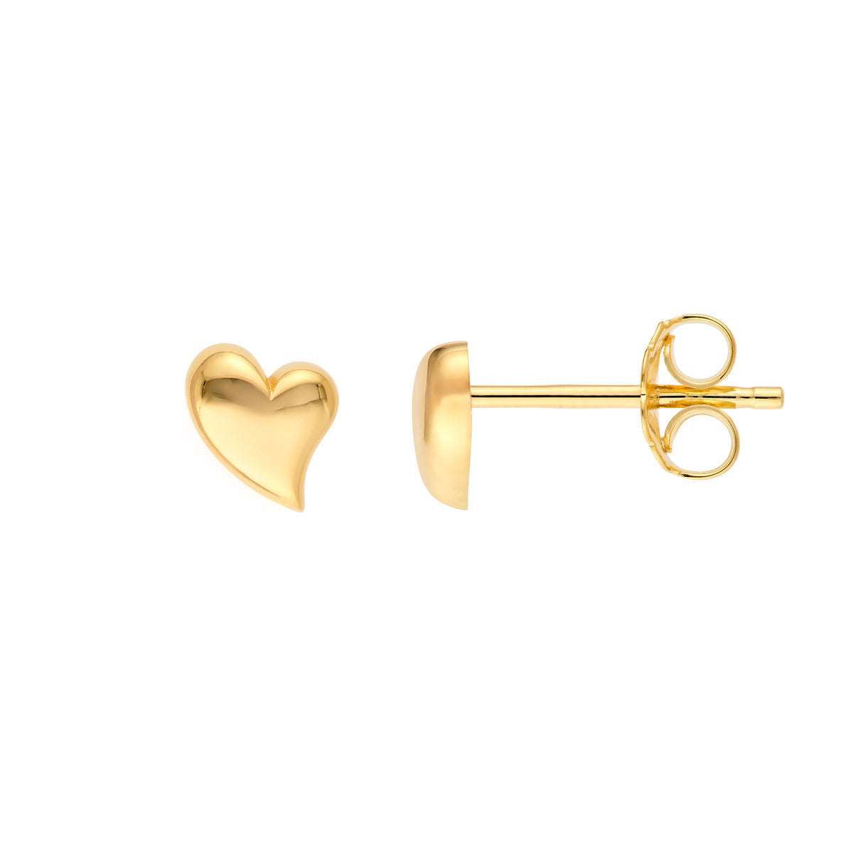 14K Yellow Gold Wavy Polished Heart Stud Earrings Birmingham Jewelry Earrings Birmingham Jewelry