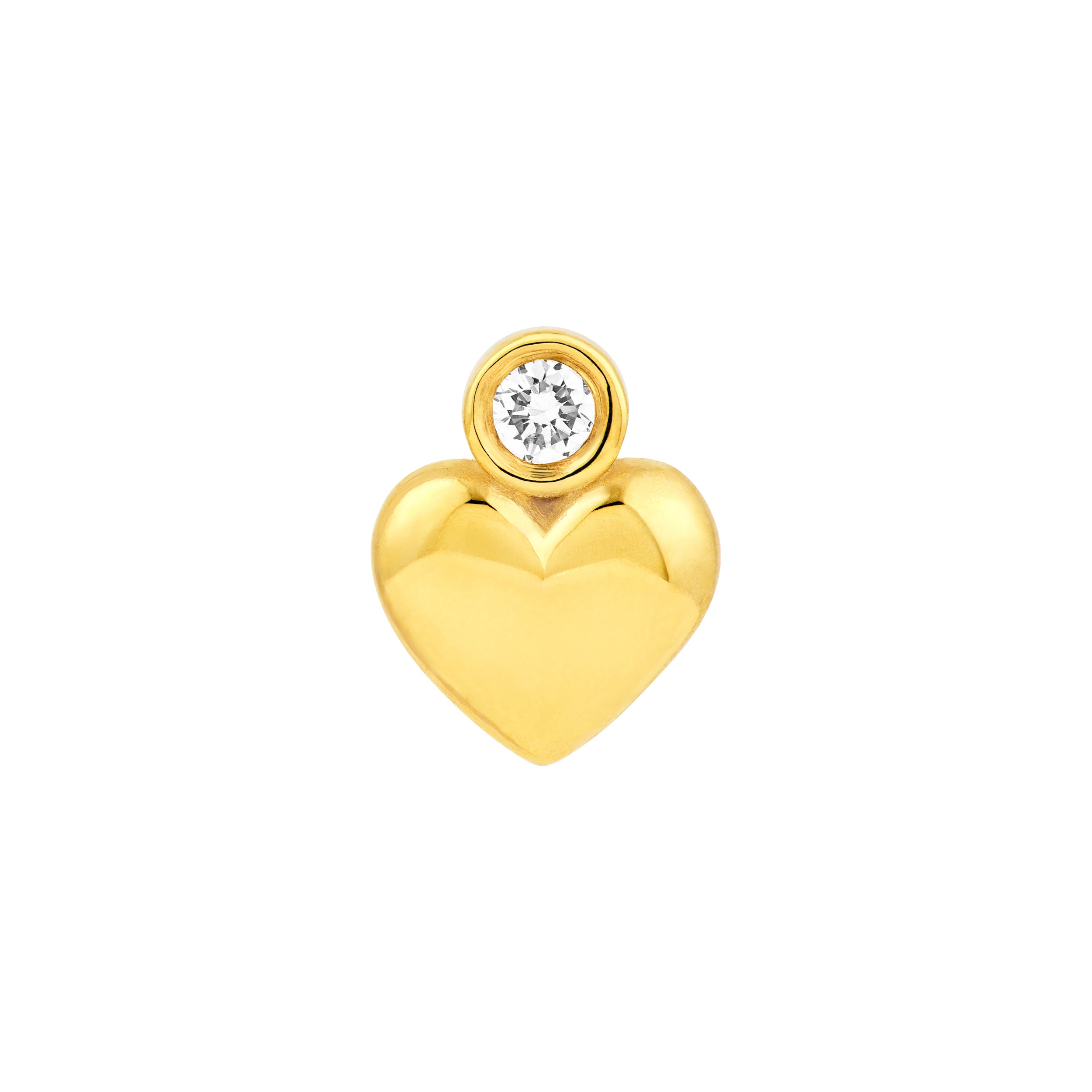 14K Yellow Gold 1/20tcw Diamond Heart Stud Earrings Birmingham Jewelry Earrings Birmingham Jewelry