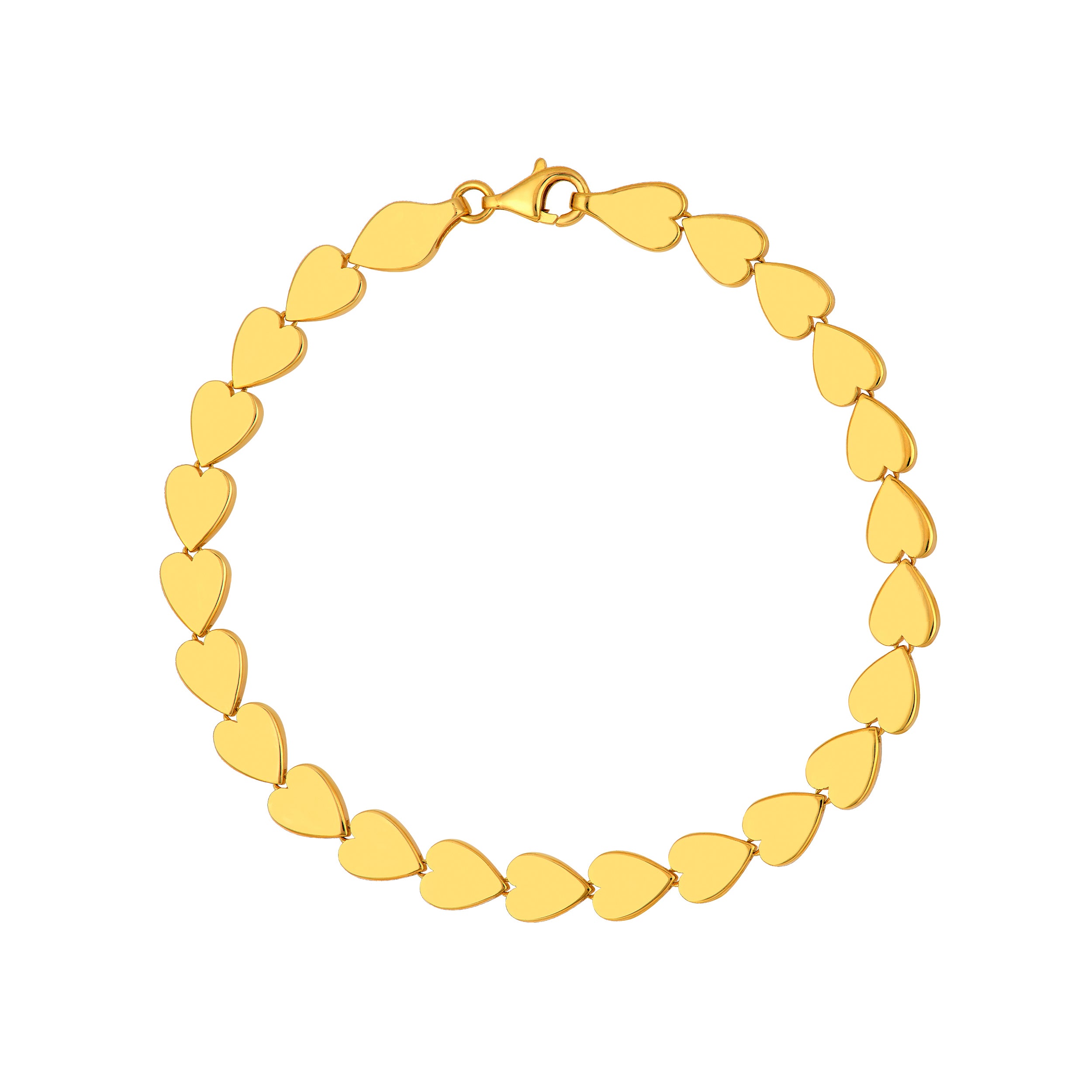 14K Yellow Gold Eternal Heart Link Chain Birmingham Jewelry Bracelet Birmingham Jewelry