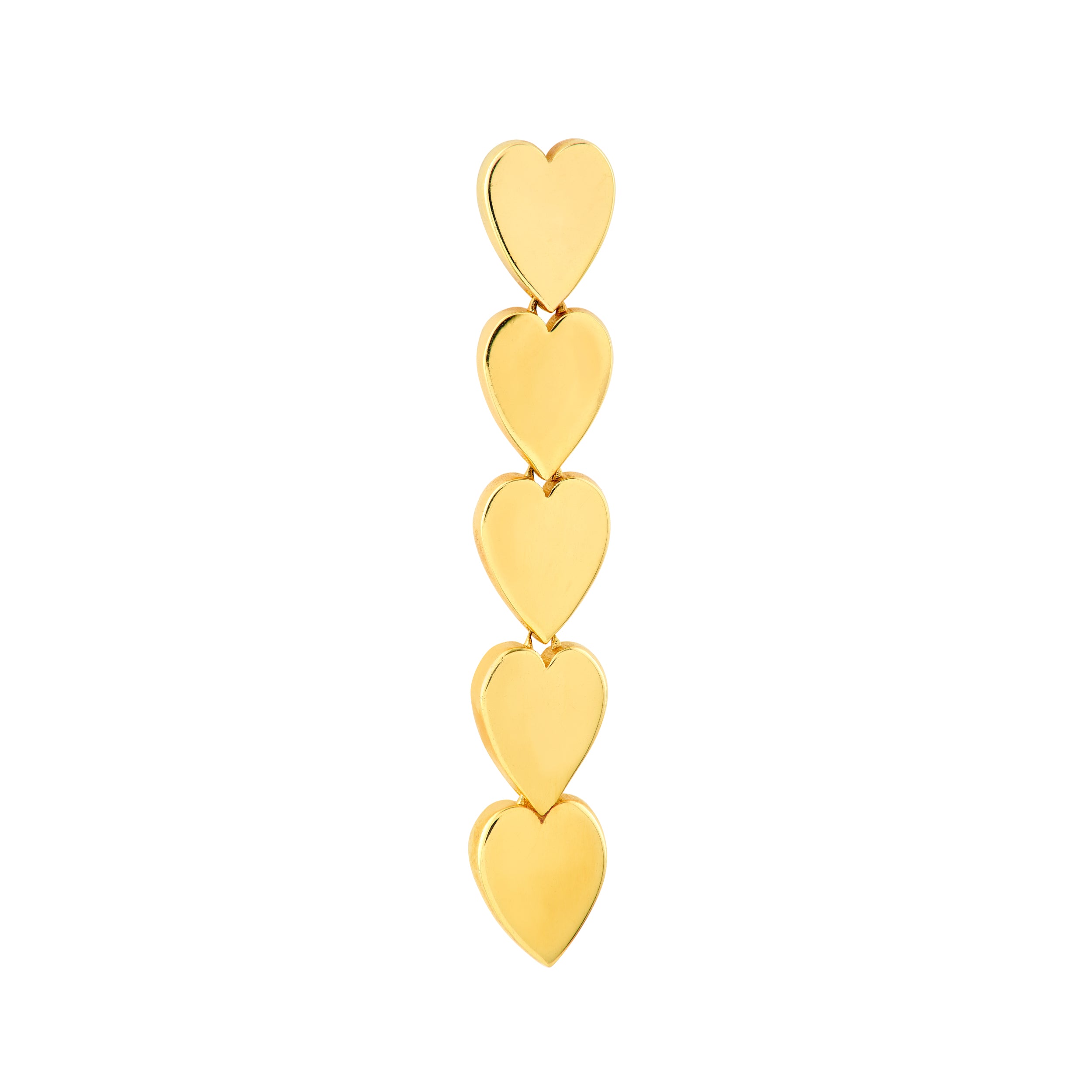 14K Yellow Gold Dangle Closed Heart Chain Earrings Birmingham Jewelry Earrings Birmingham Jewelry