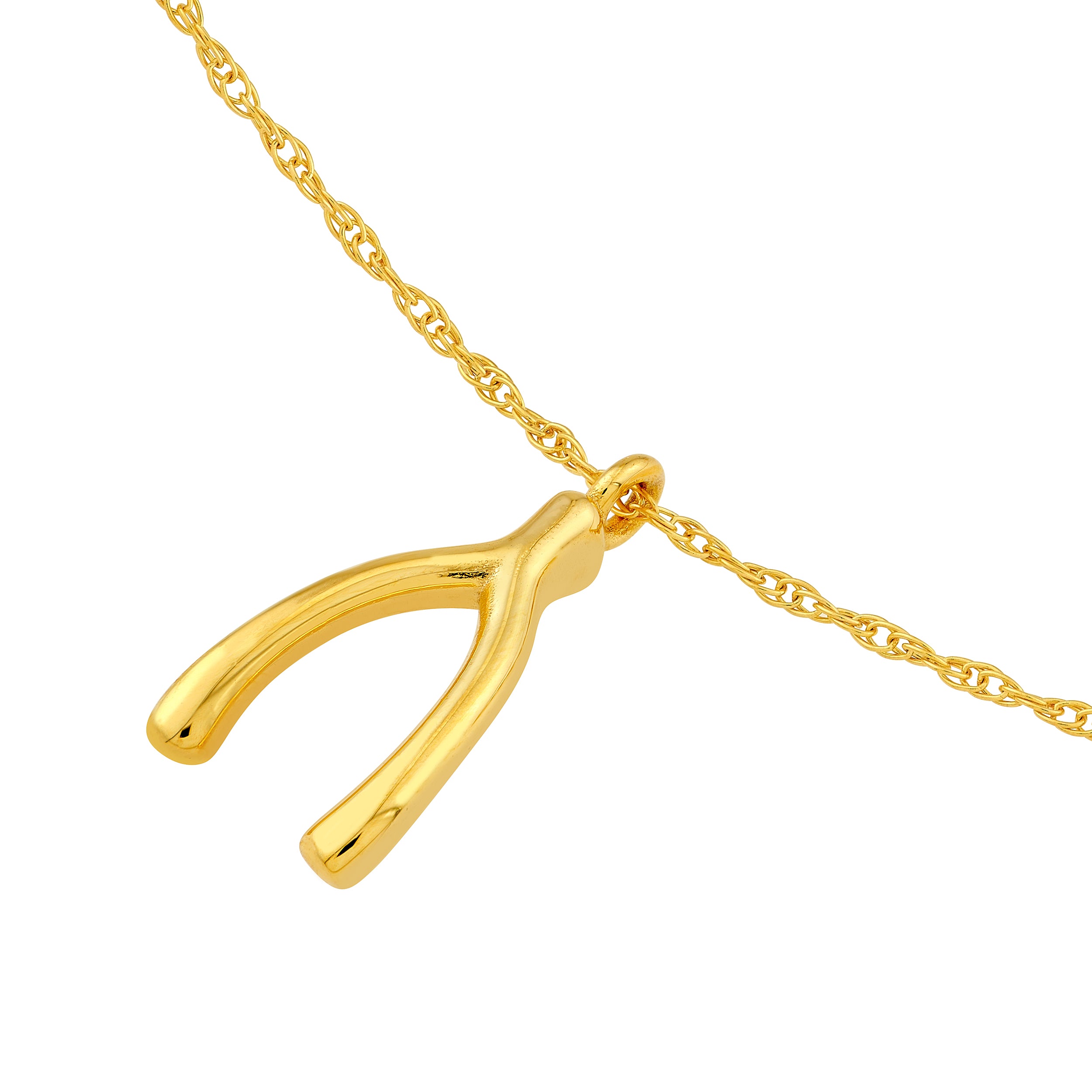 14K Yellow Gold So You Wishbone Pendant Necklace Birmingham Jewelry Necklace Birmingham Jewelry