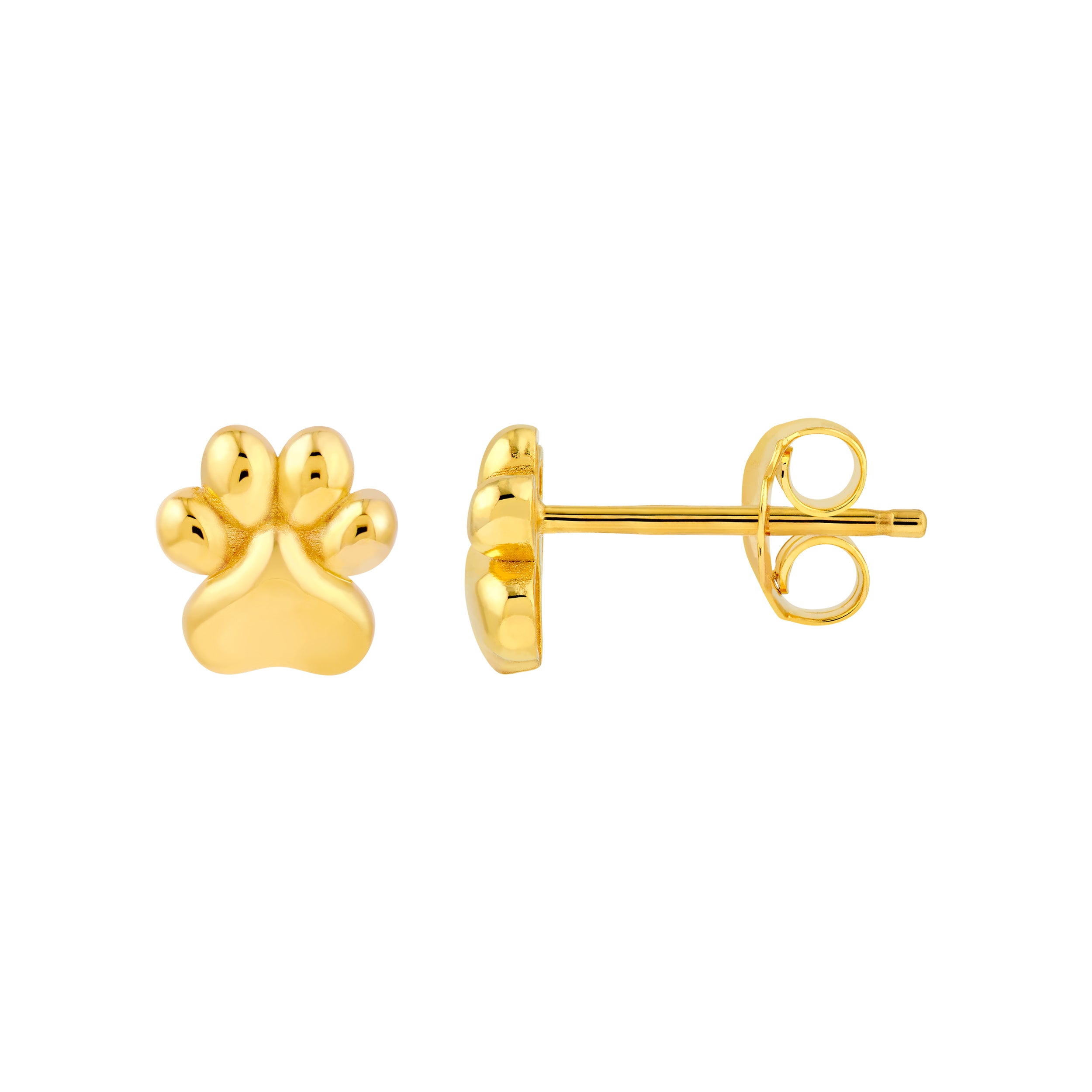 14K Yellow Gold Dog Paw Stud Earrings Birmingham Jewelry Earrings Birmingham Jewelry