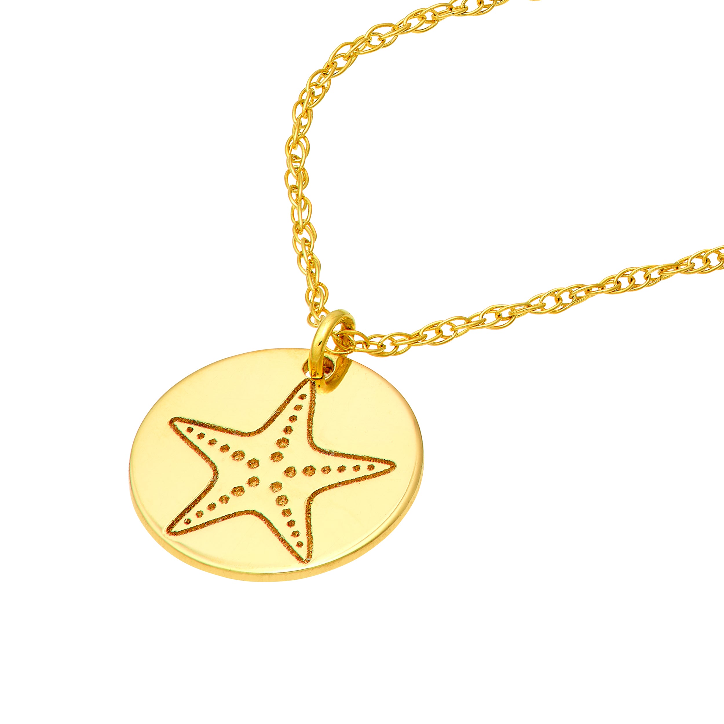 14K Yellow Gold So You Starfish Disc Necklace Birmingham Jewelry Necklace Birmingham Jewelry