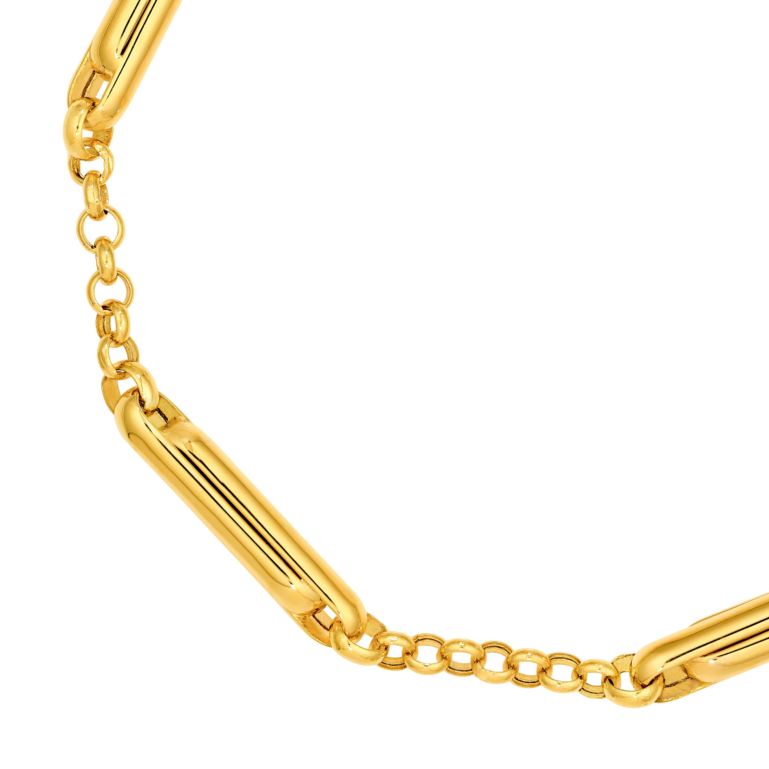 14K Yellow Gold Interlocking Paper Clip Rolo Bracelet Birmingham Jewelry Bracelet Birmingham Jewelry