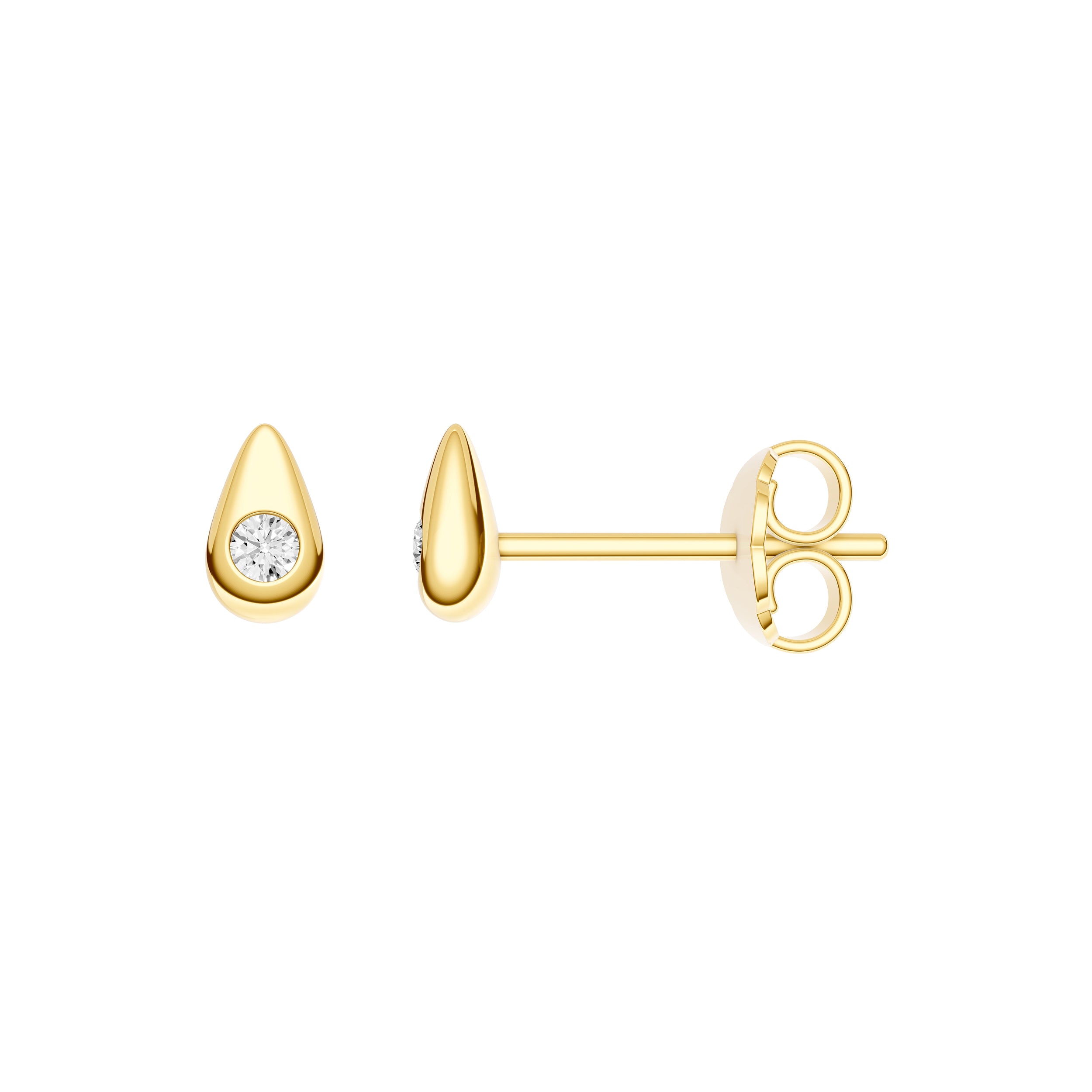 14K Yellow Gold 0.05tcw Dia Teardrop Stud Earrings Birmingham Jewelry Earrings Birmingham Jewelry
