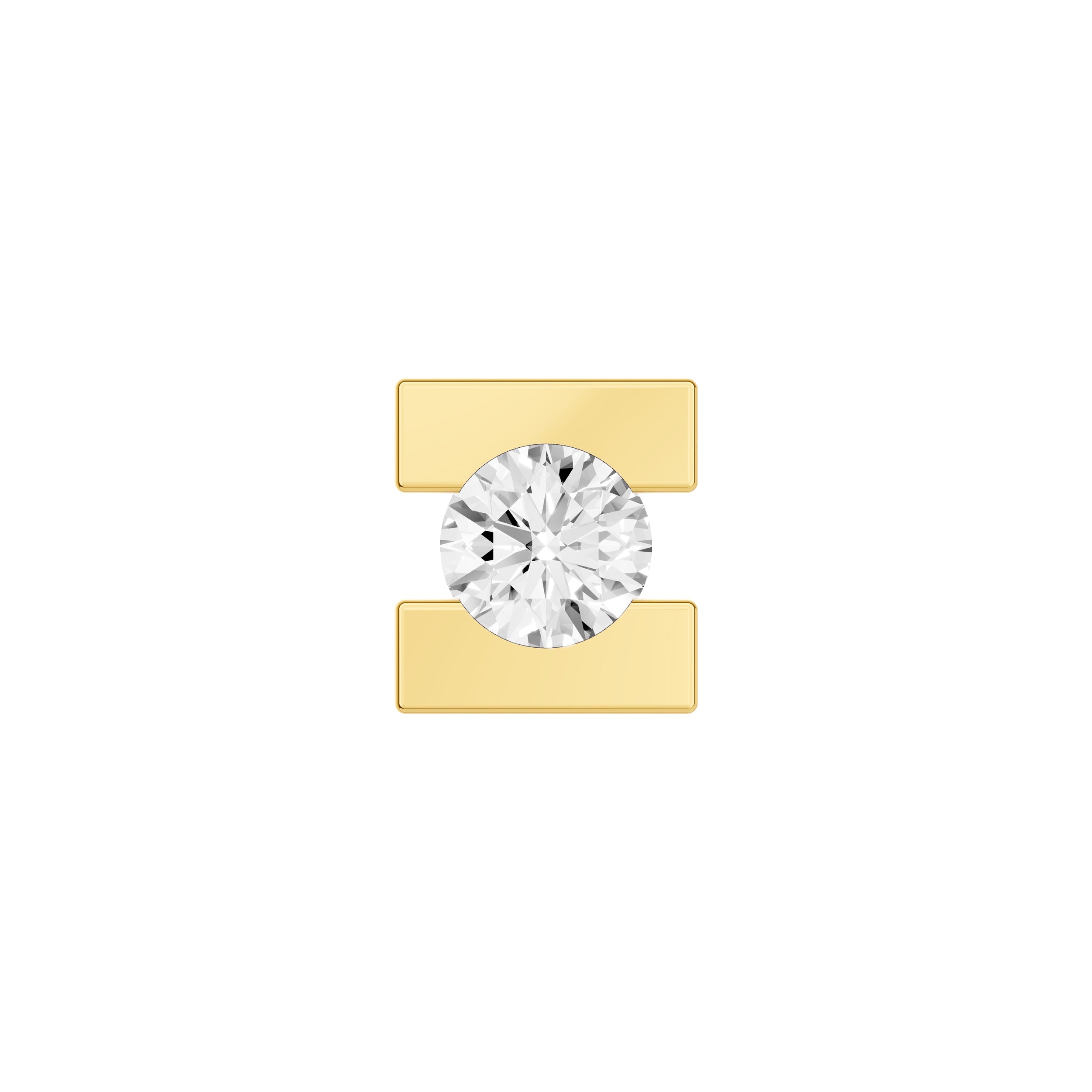 14K Yellow Gold 0.125tcw Diamond Split Square Stud Earrings Birmingham Jewelry Earrings Birmingham Jewelry