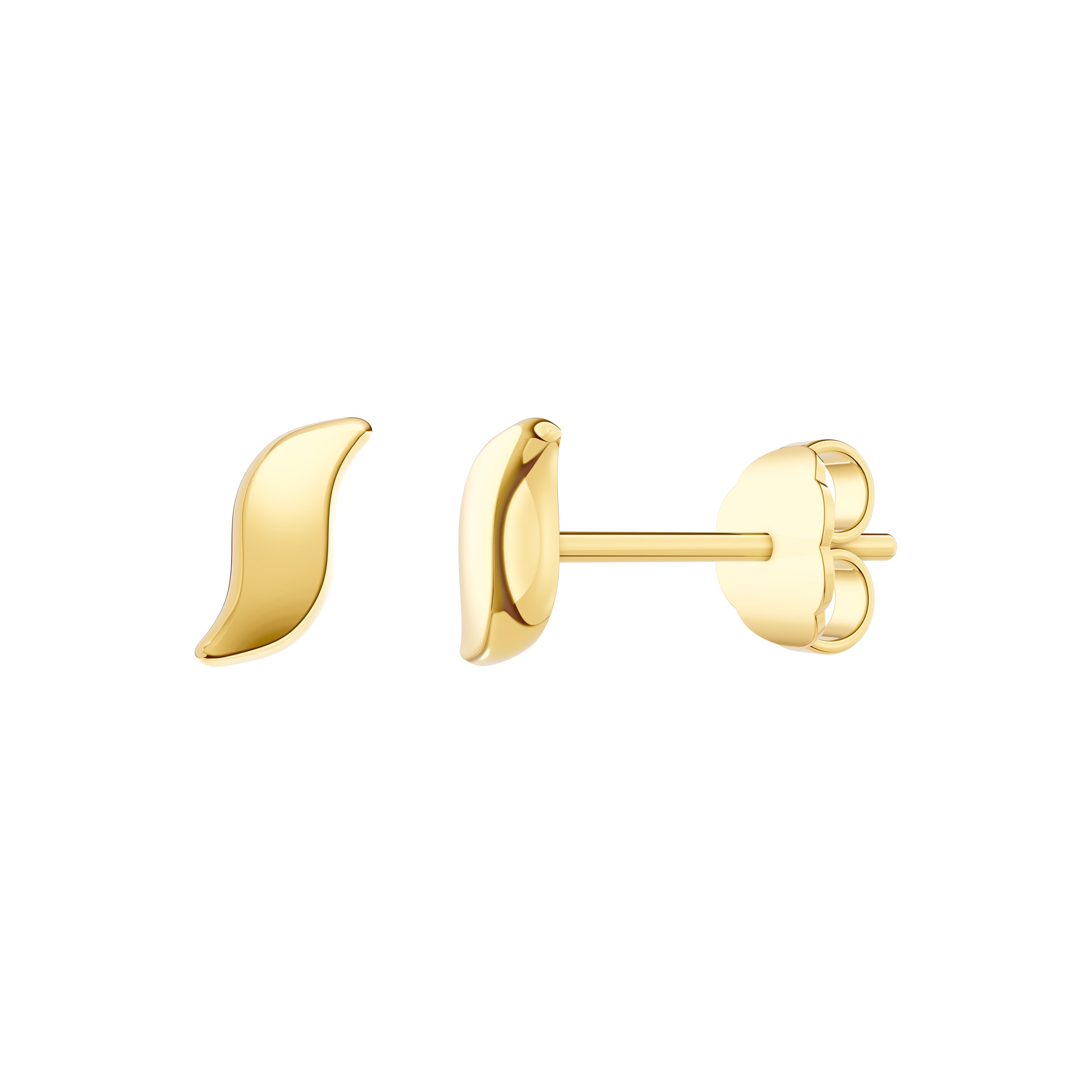 14K Yellow Gold Wavy Stud Earrings Birmingham Jewelry Earrings Birmingham Jewelry
