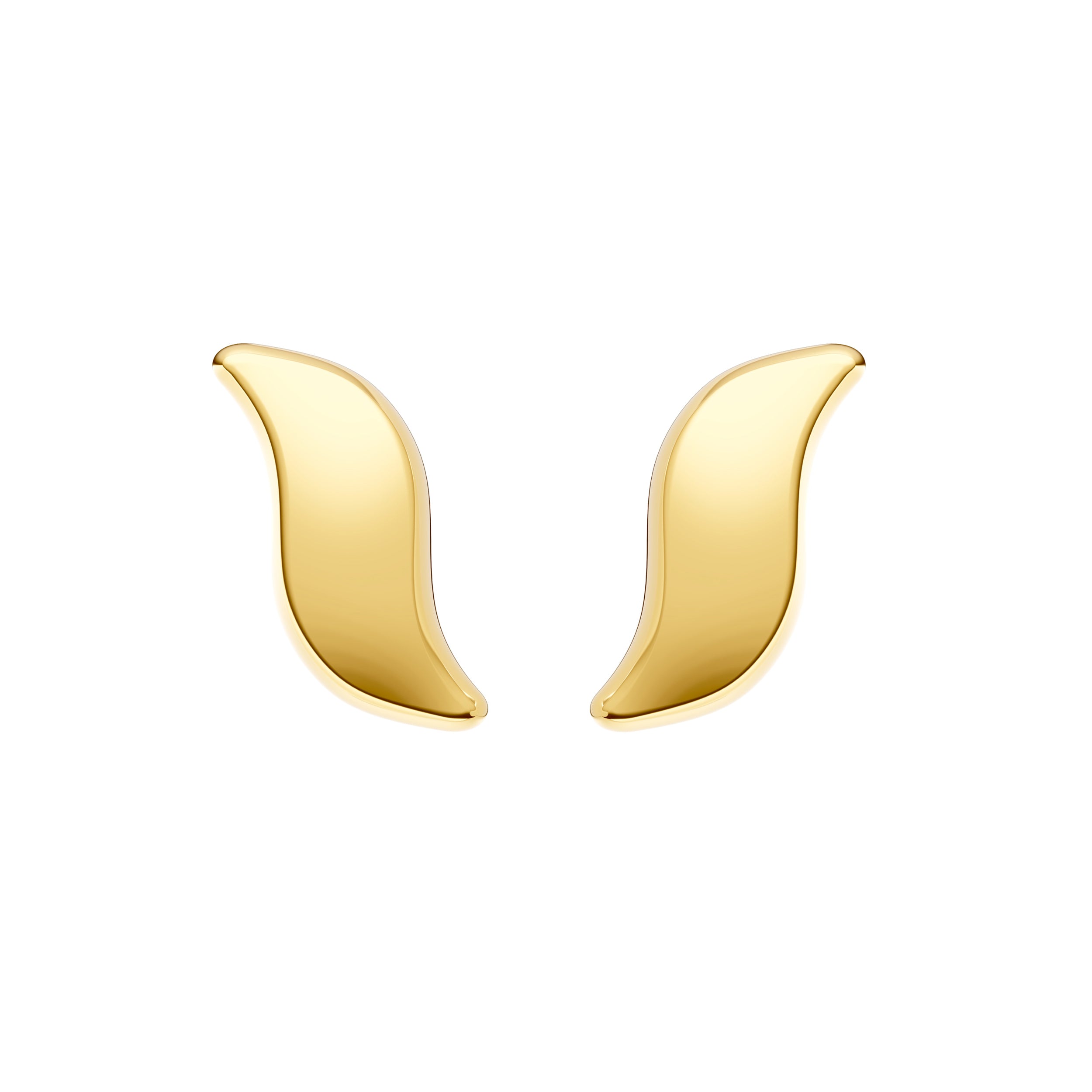 14K Yellow Gold Wavy Stud Earrings Birmingham Jewelry Earrings Birmingham Jewelry