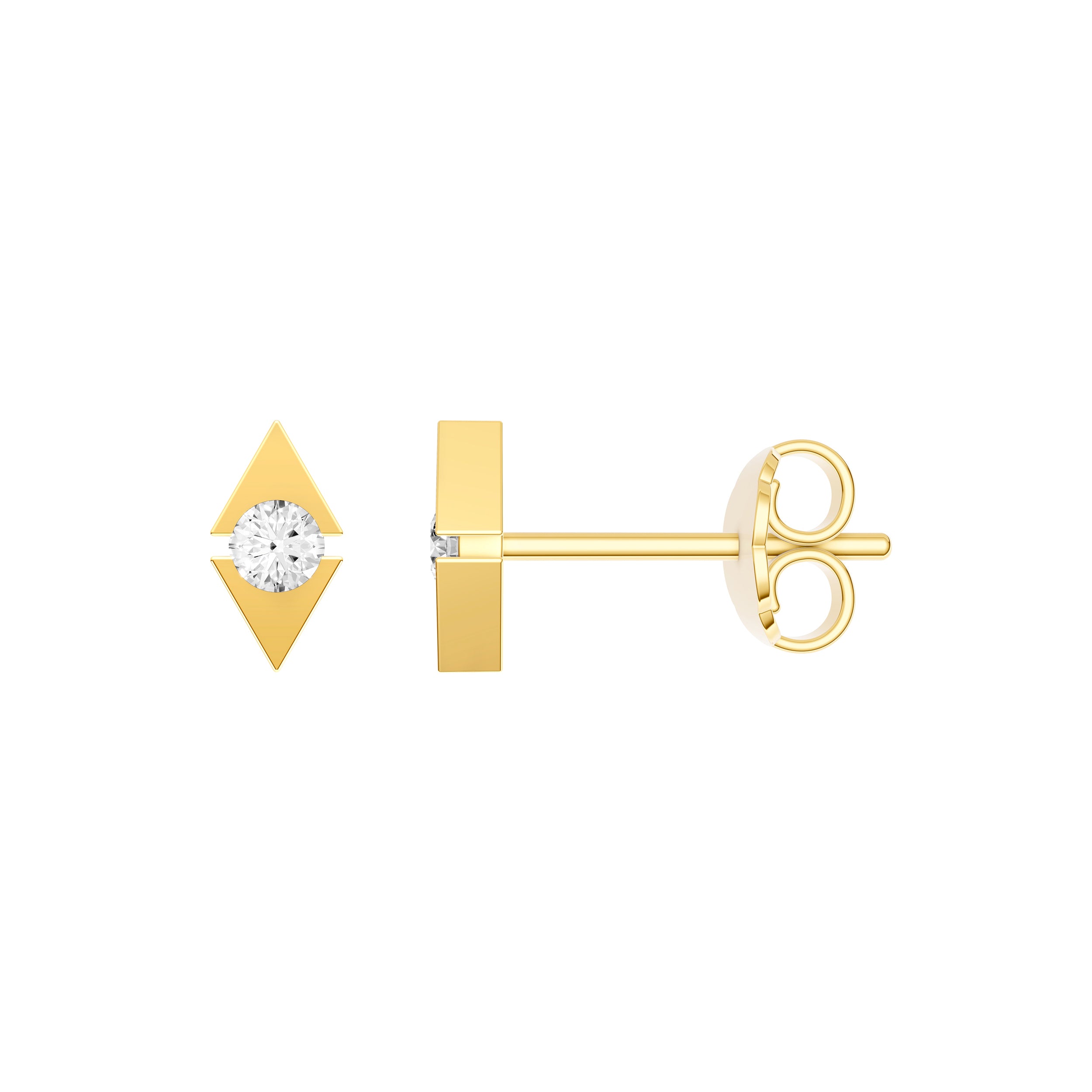 14K Yellow Gold 0.125tcw Diamond Marquise Shape Stud Earrings Birmingham Jewelry Earrings Birmingham Jewelry